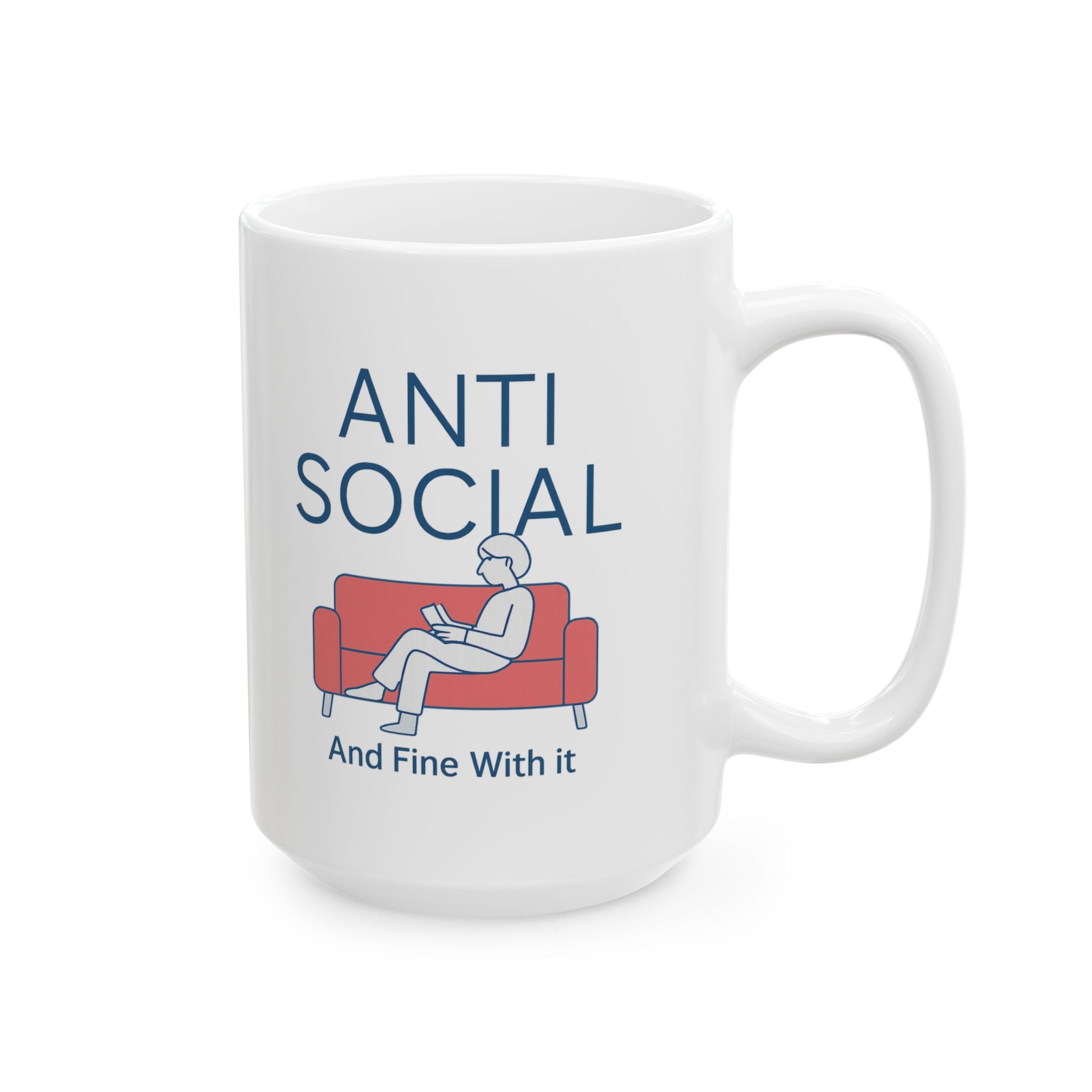 Anti Social But Make It Caffeinated Coffee Mug | Funny Antisocial Gift | Ceramic Mug