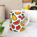 Bold Mixed Fruit Full Wrap Coffee Mug | Fruit Gift | Ceramic Mug