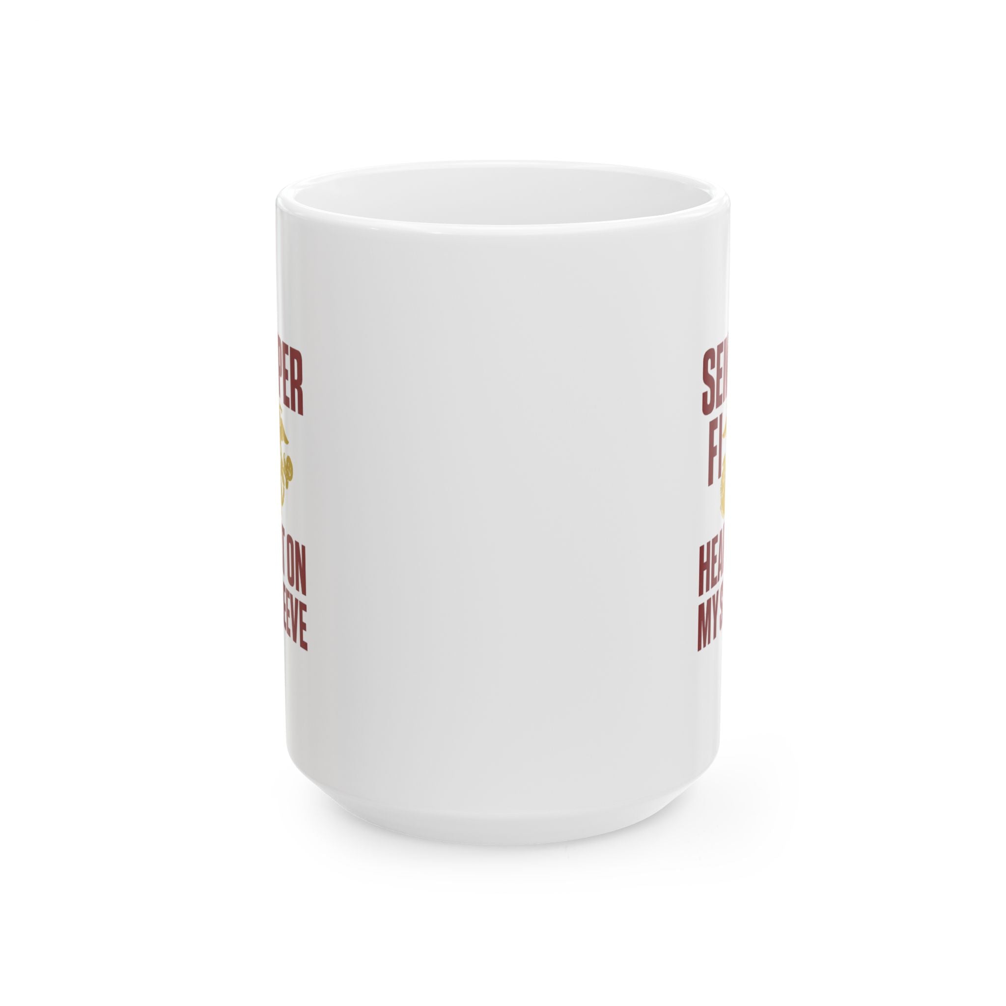 Marine Mom Semper Fi Heart On My Sleeve Coffee Mug | Gift for Mom | Ceramic Mug