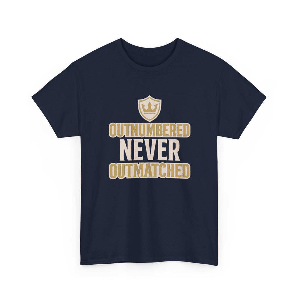 Dad of Girls Outnumbered Never Outmatched T-Shirt | Gift for Dad | Graphic Tee