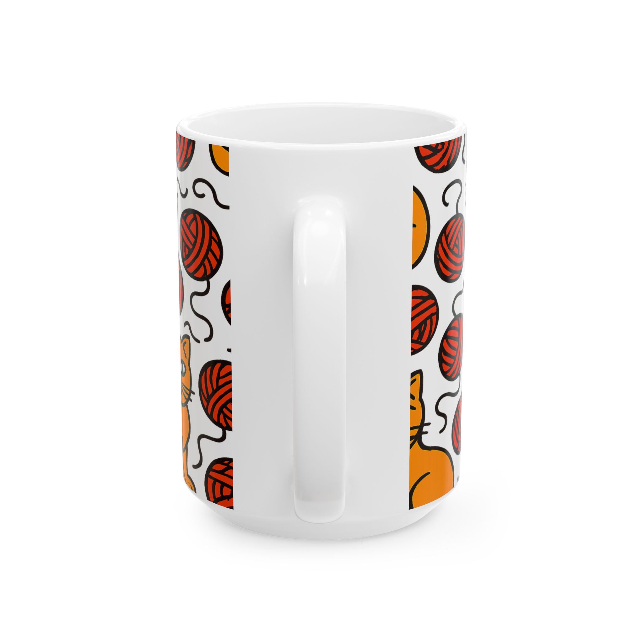 Bold Cats With Yarn Full Wrap Coffee Mug | Cats Gift | Ceramic Mug