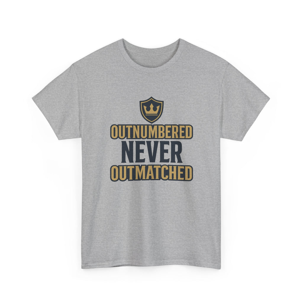Dad of Girls Outnumbered Never Outmatched T-Shirt | Gift for Dad | Graphic Tee