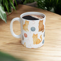 Watercolor Cats With Yarn Full Wrap Coffee Mug | Cats Gift | Ceramic Mug