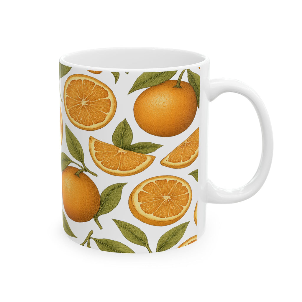 Botanical Oranges Pattern Coffee Mug | Fruit Lover Gift | Ceramic Mug