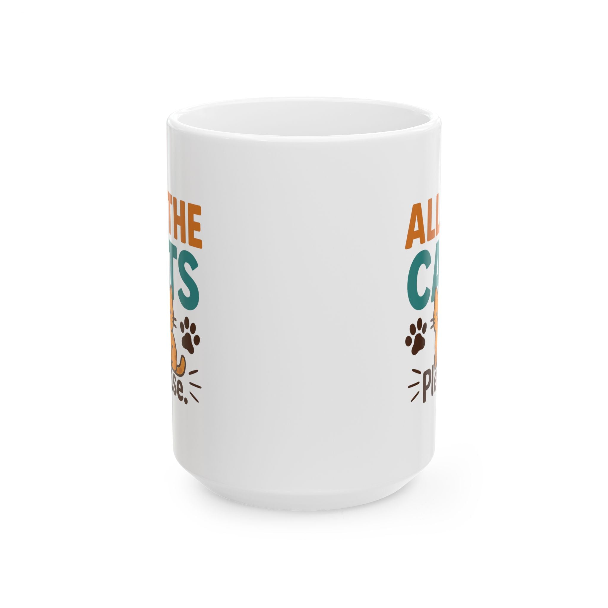 All My Kids Have Four Paws Coffee Mug | Funny Cat Mom Humor | Ceramic Mug