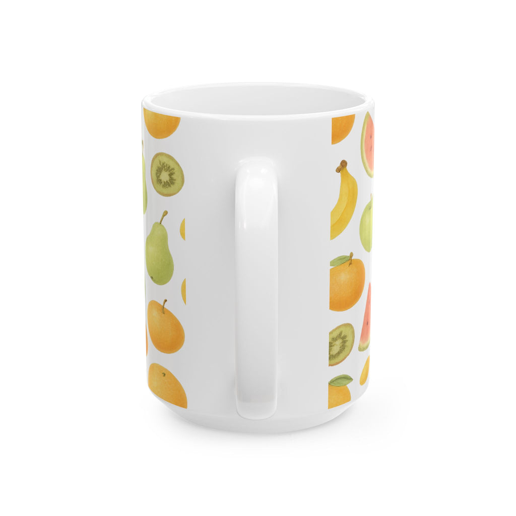 Watercolor Mixed Fruit Full Wrap Coffee Mug | Fruit Gift | Ceramic Mug