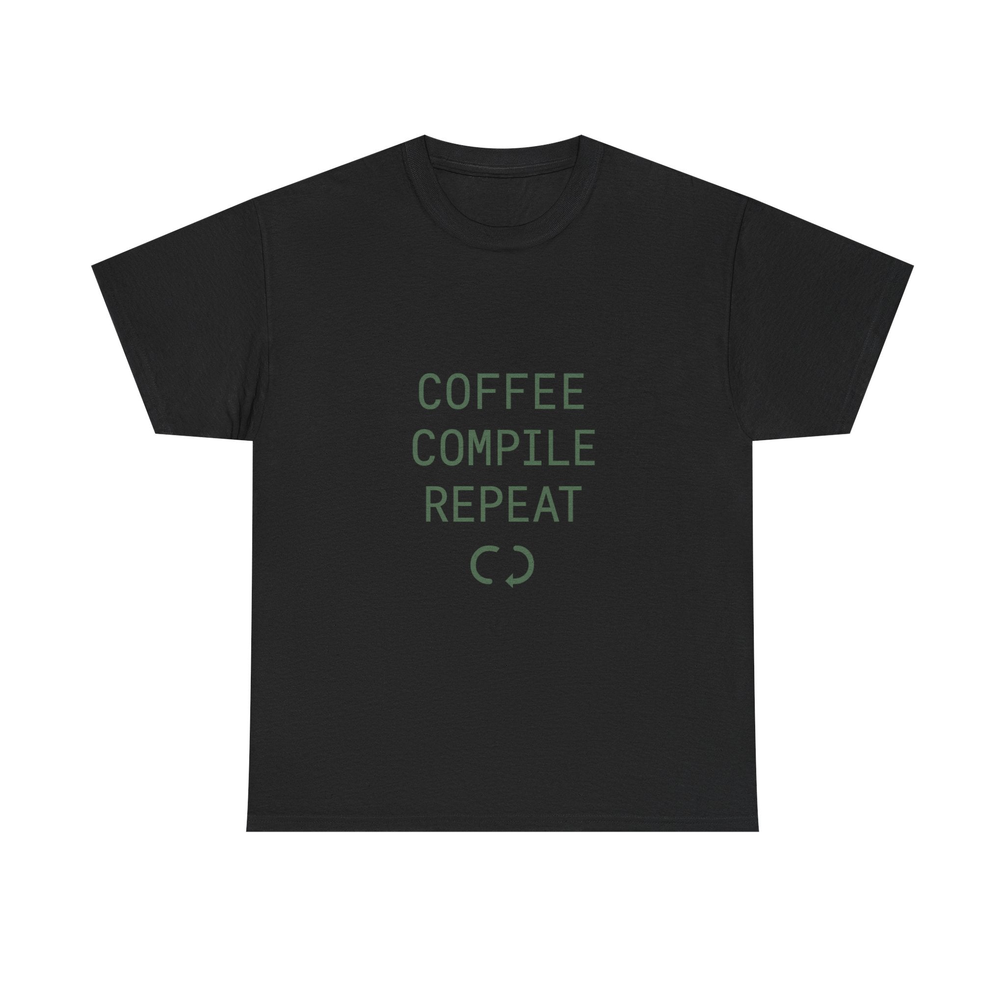 Programmer Coffee Compile Repeat T-Shirt | Programmer Gift | Graphic Tee