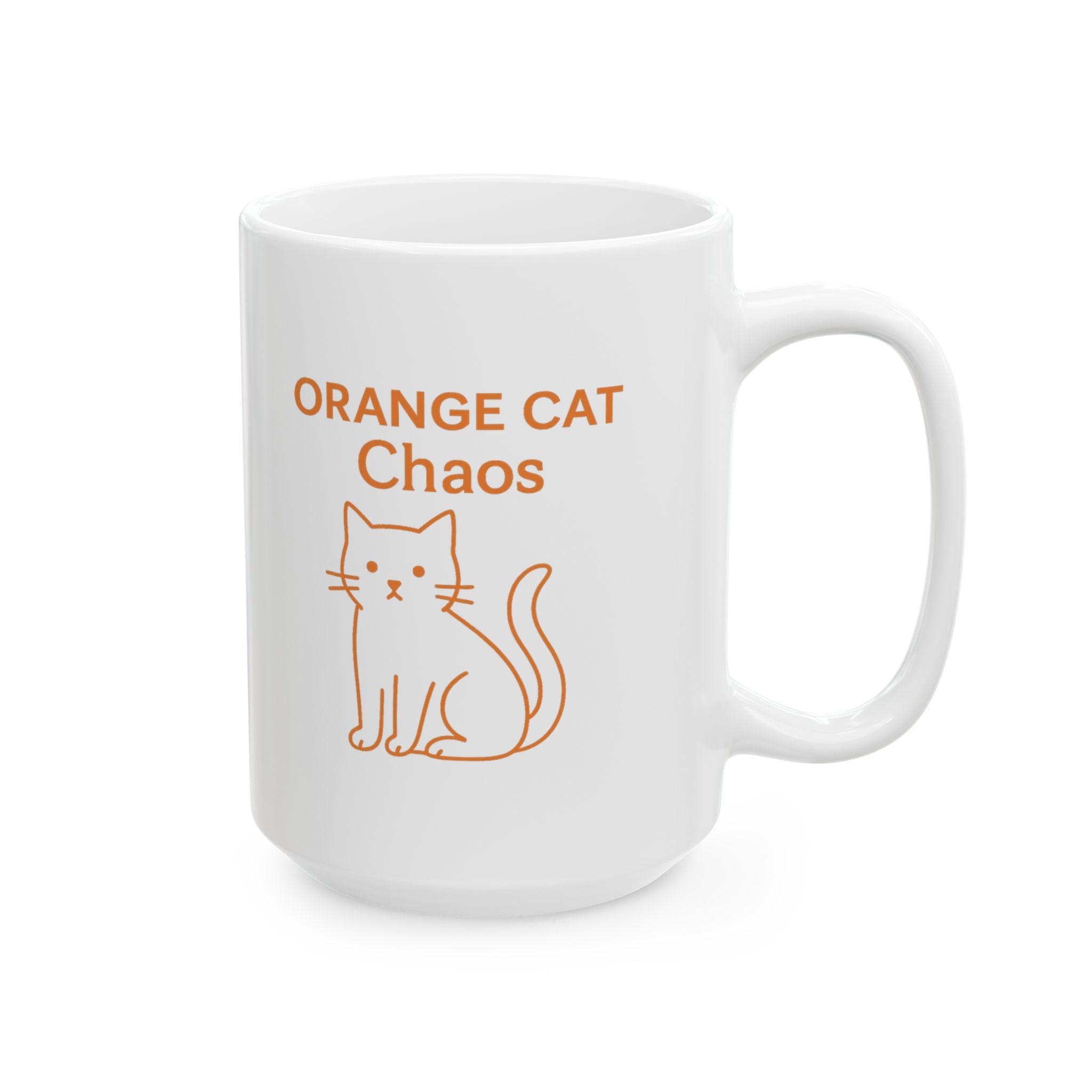 My Orange Cat Has Zero Brain Cells Coffee Mug | Funny Cat Humor | Ceramic Mug