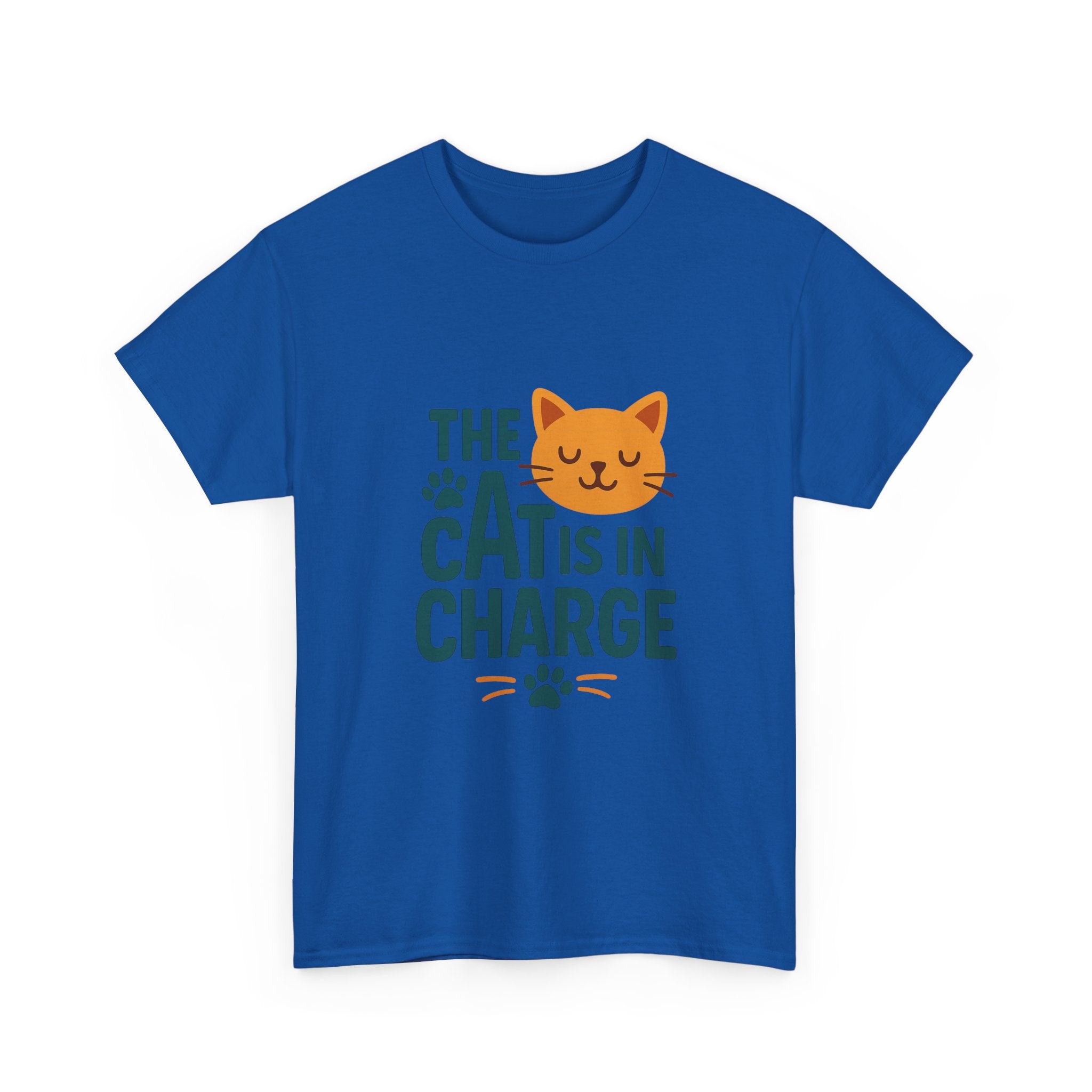 The Cat Is In Charge Here T-Shirt | Funny Cat Lover | Graphic Tee
