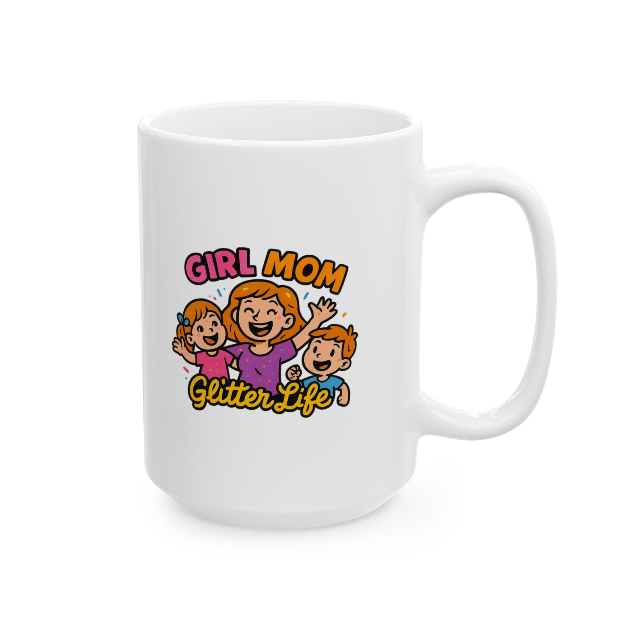 Girl Mom Hair Bows And Chaos Coffee Mug | Funny Girl Mom Gift | Ceramic Mug