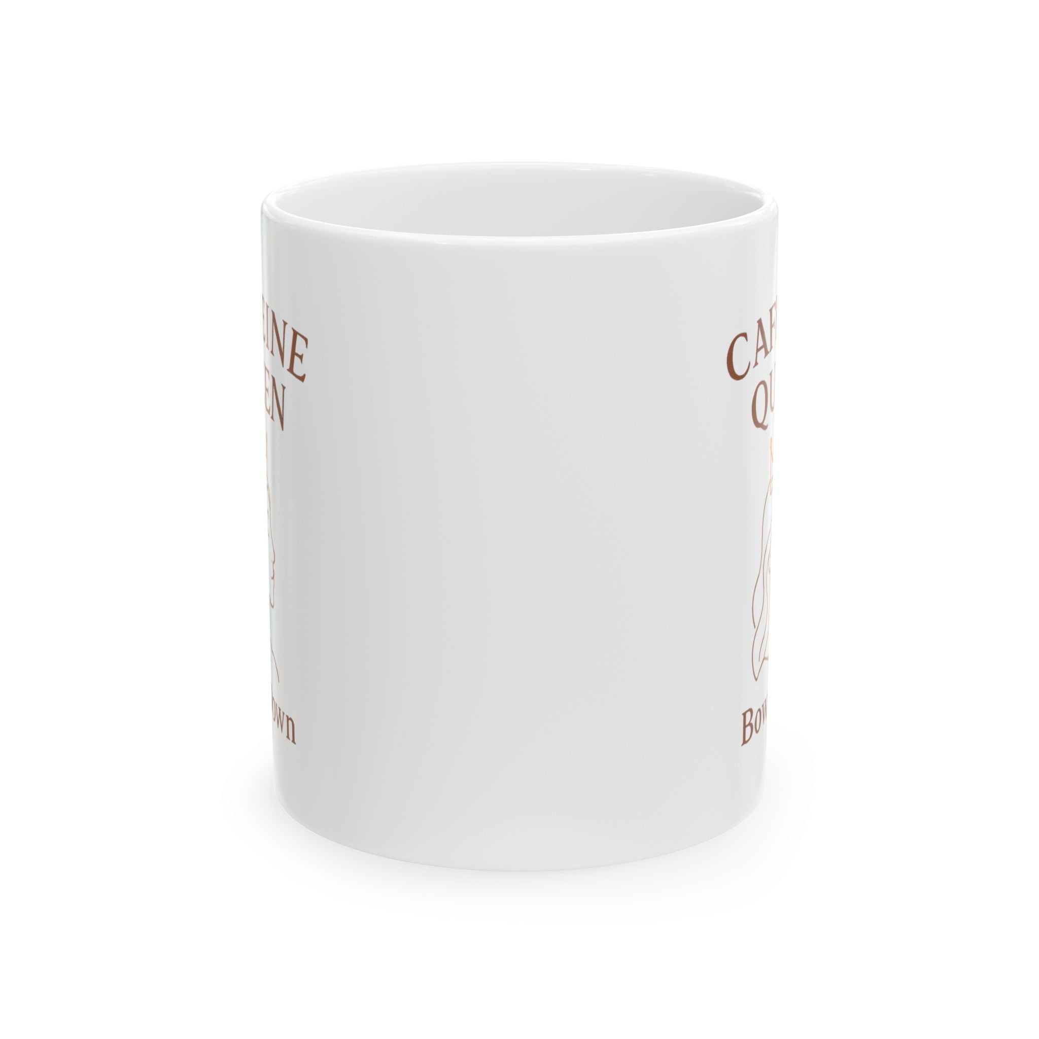 Bow Down To The Caffeine Queen Coffee Mug | Coffee Queen Humor | Ceramic Mug