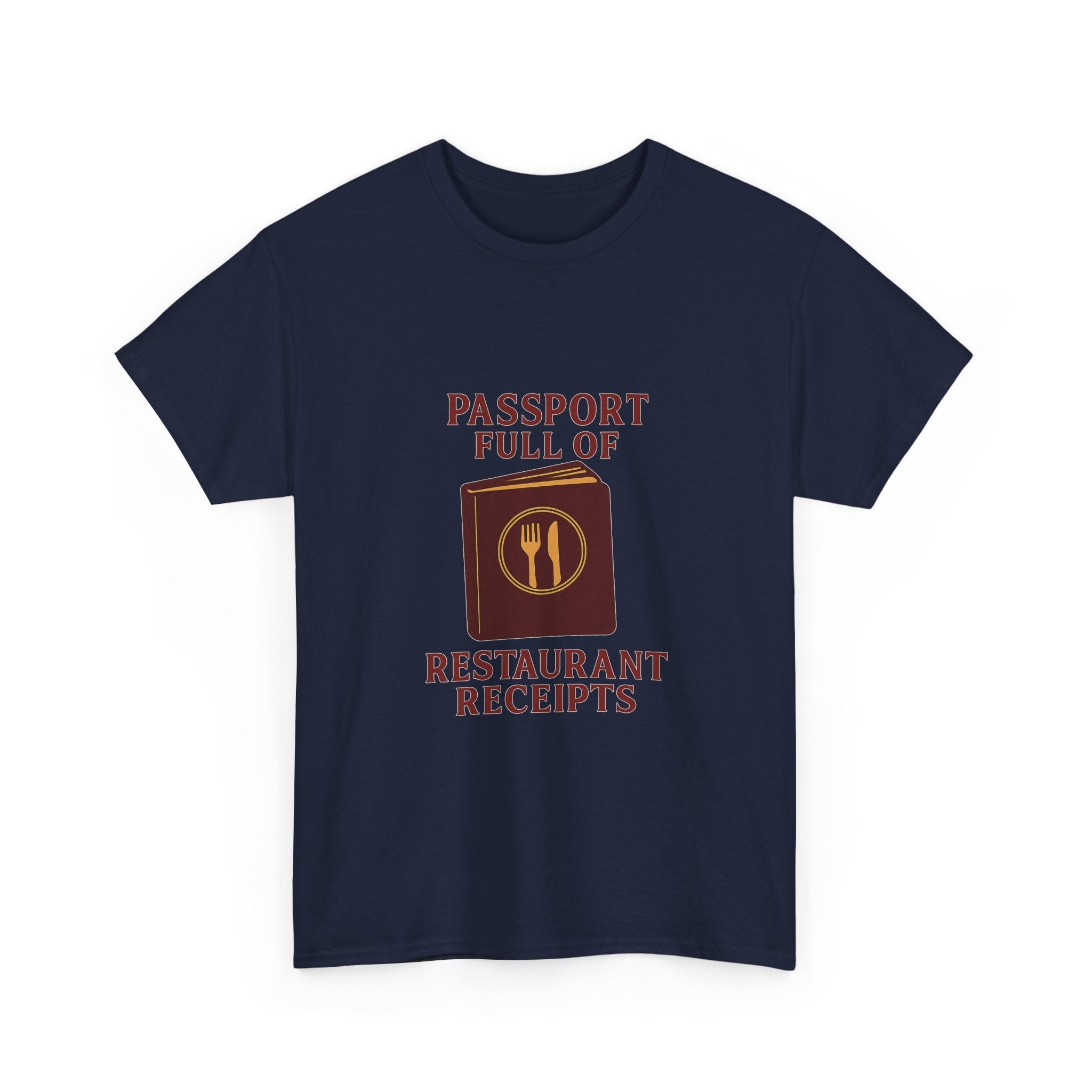 Foodie Tourist Passport Full Of Restaurant Receipts T-Shirt | Unique Gift | Graphic Tee