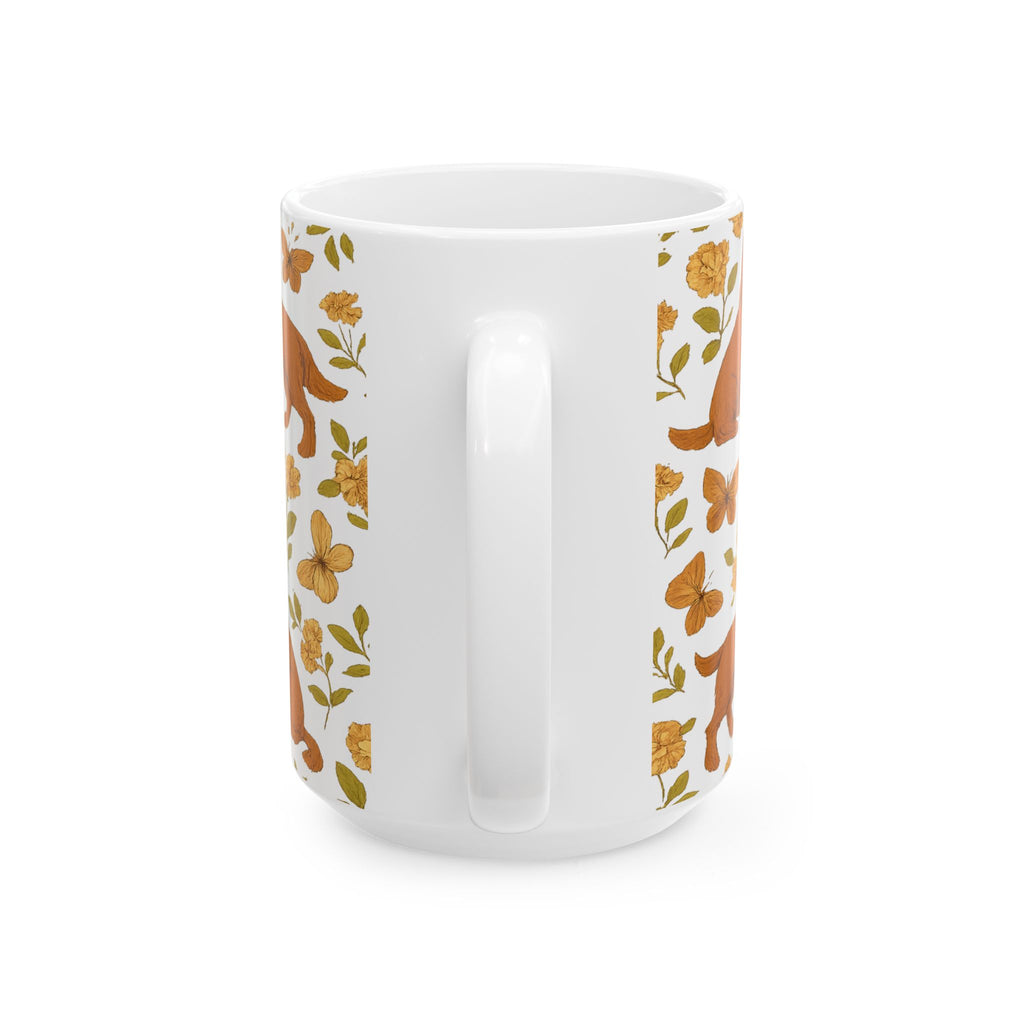 Vintage Dogs And Butterflies Full Wrap Coffee Mug | Dogs Gift | Ceramic Mug