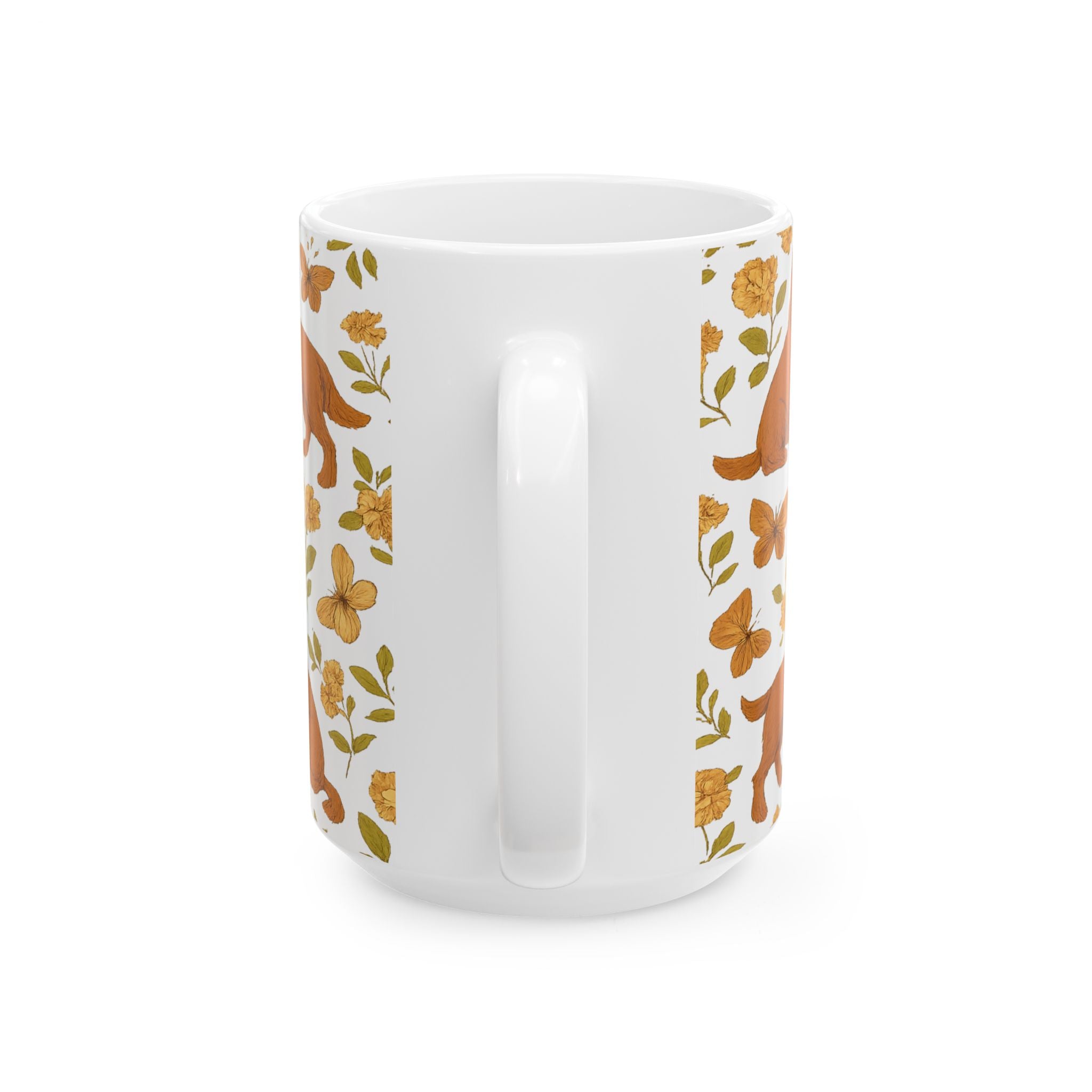 Vintage Dogs And Butterflies Full Wrap Coffee Mug | Dogs Gift | Ceramic Mug