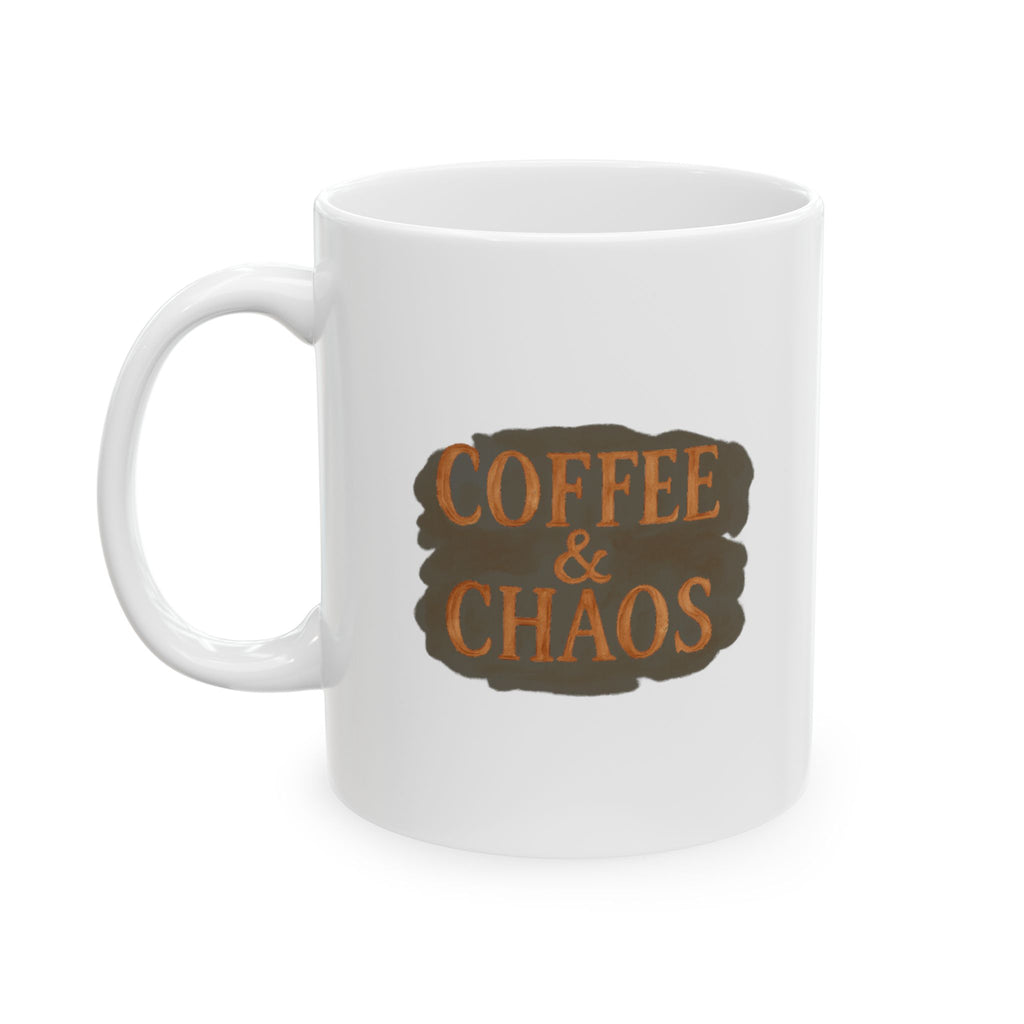Fueled By Coffee Powered By Chaos Coffee Mug | Funny Gift | Ceramic Mug