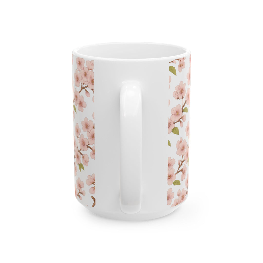 Botanical Cherry Blossom Branches Full Wrap Coffee Mug | Flowers Gift | Ceramic Mug