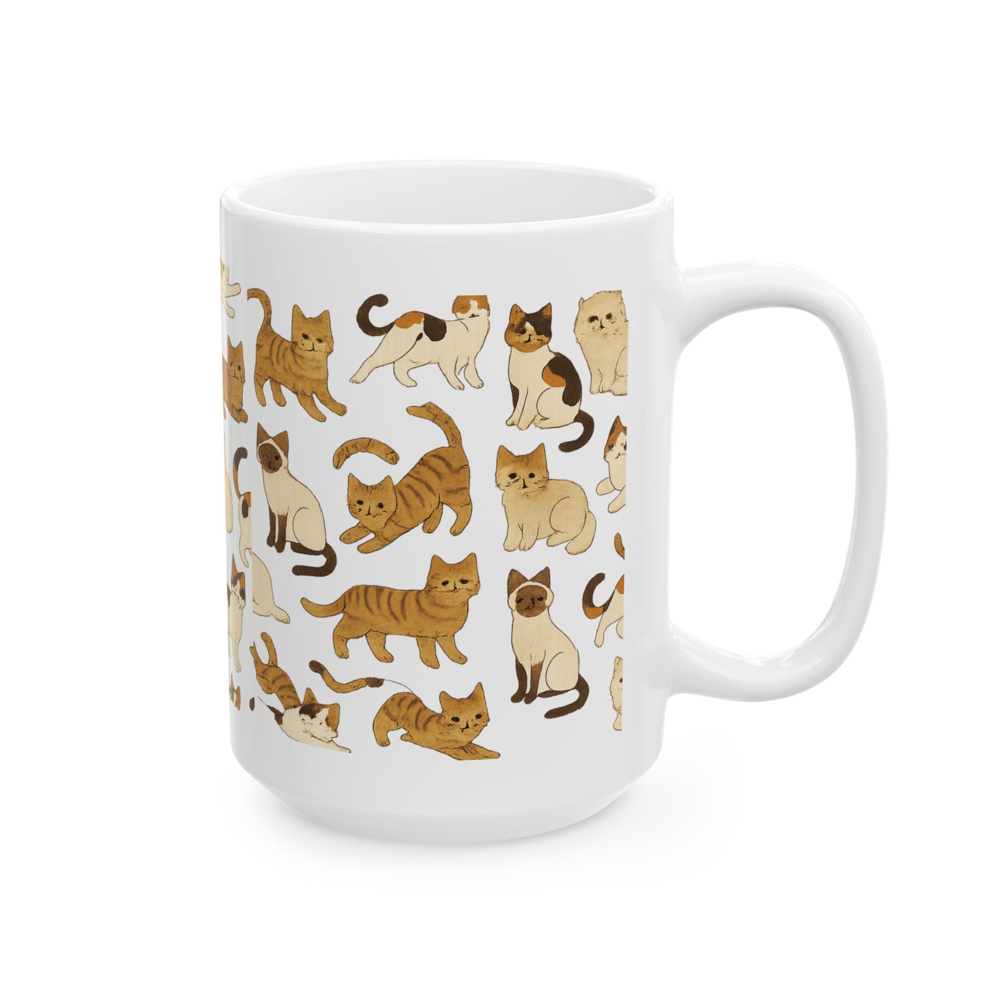 Cat Breeds Collection Pattern Coffee Mug | Cat Lover Gift | Ceramic Mug