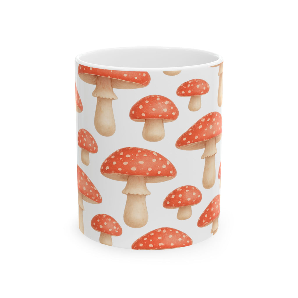 Watercolor Fly Agaric Mushrooms Full Wrap Coffee Mug | Mushrooms Gift | Ceramic Mug