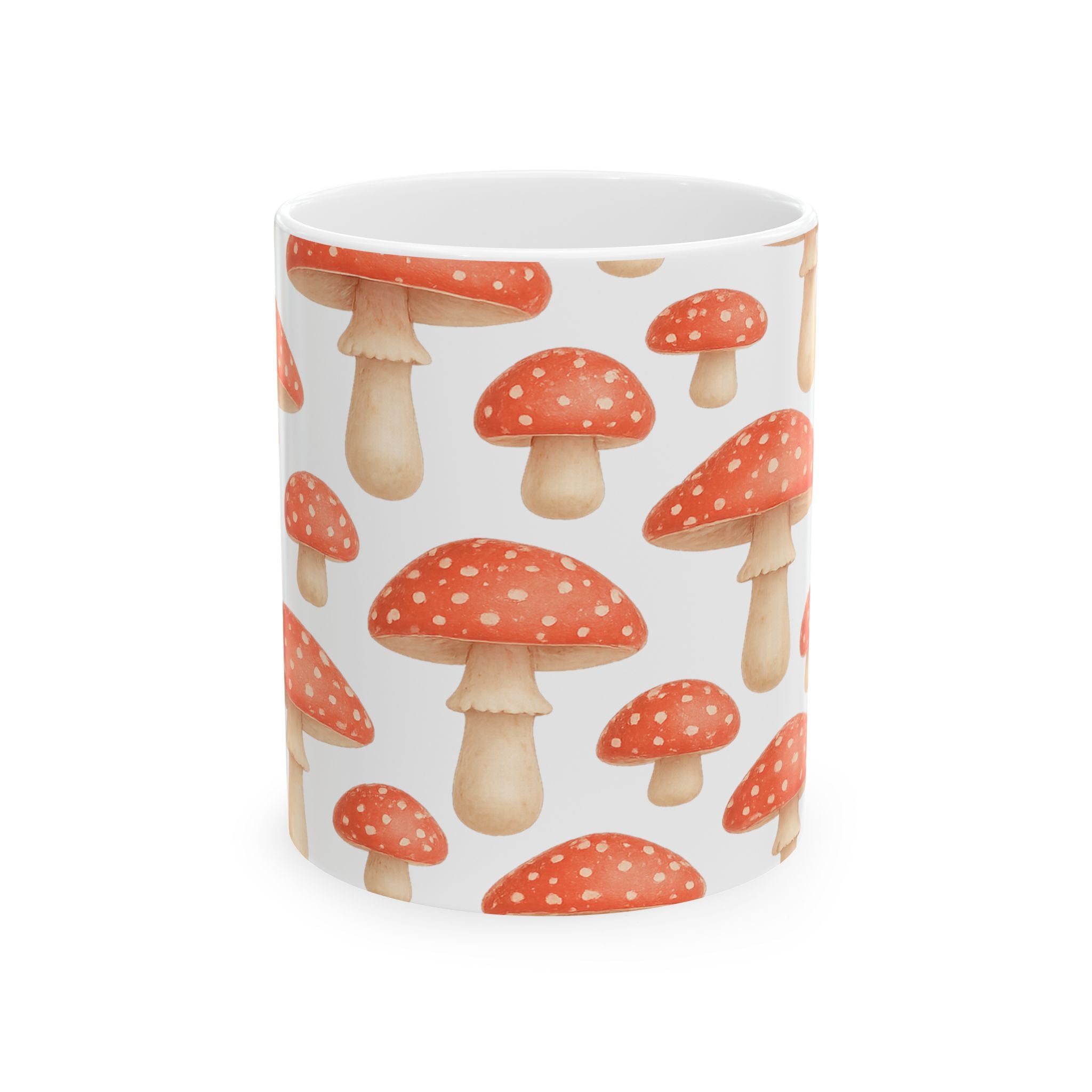 Watercolor Fly Agaric Mushrooms Full Wrap Coffee Mug | Mushrooms Gift | Ceramic Mug