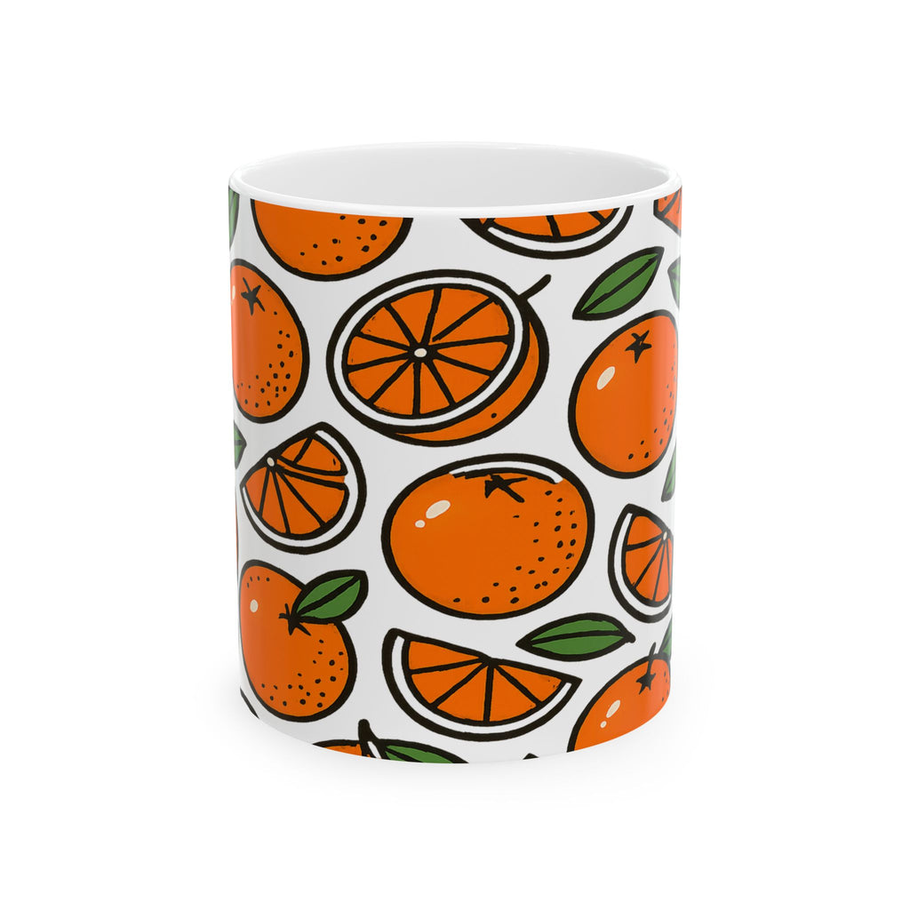 Bold Oranges Pattern Coffee Mug | Fruit Lover Gift | Ceramic Mug