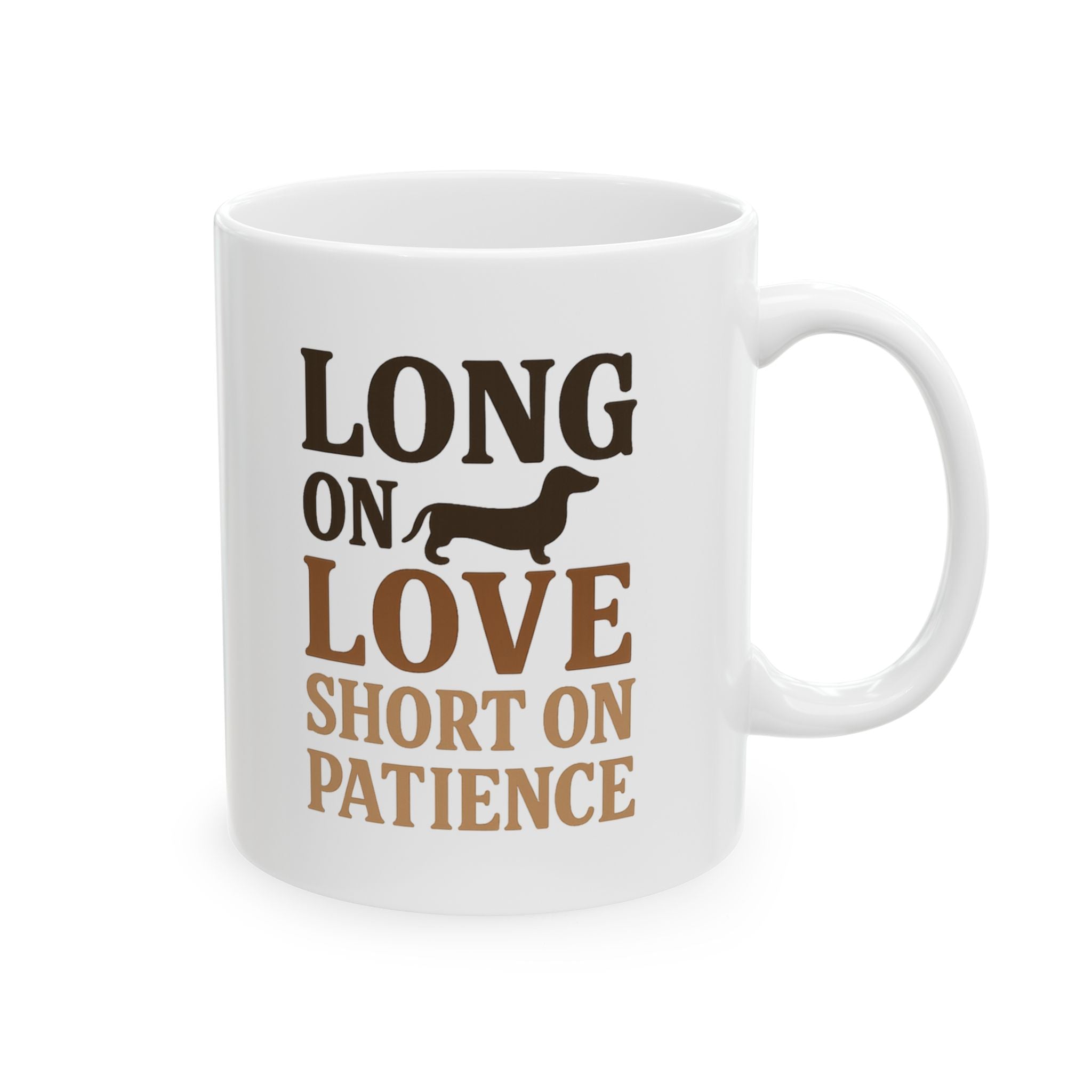 Dachshund Dad Long On Love Short On Patience Coffee Mug | Gift for Dad | Ceramic Mug
