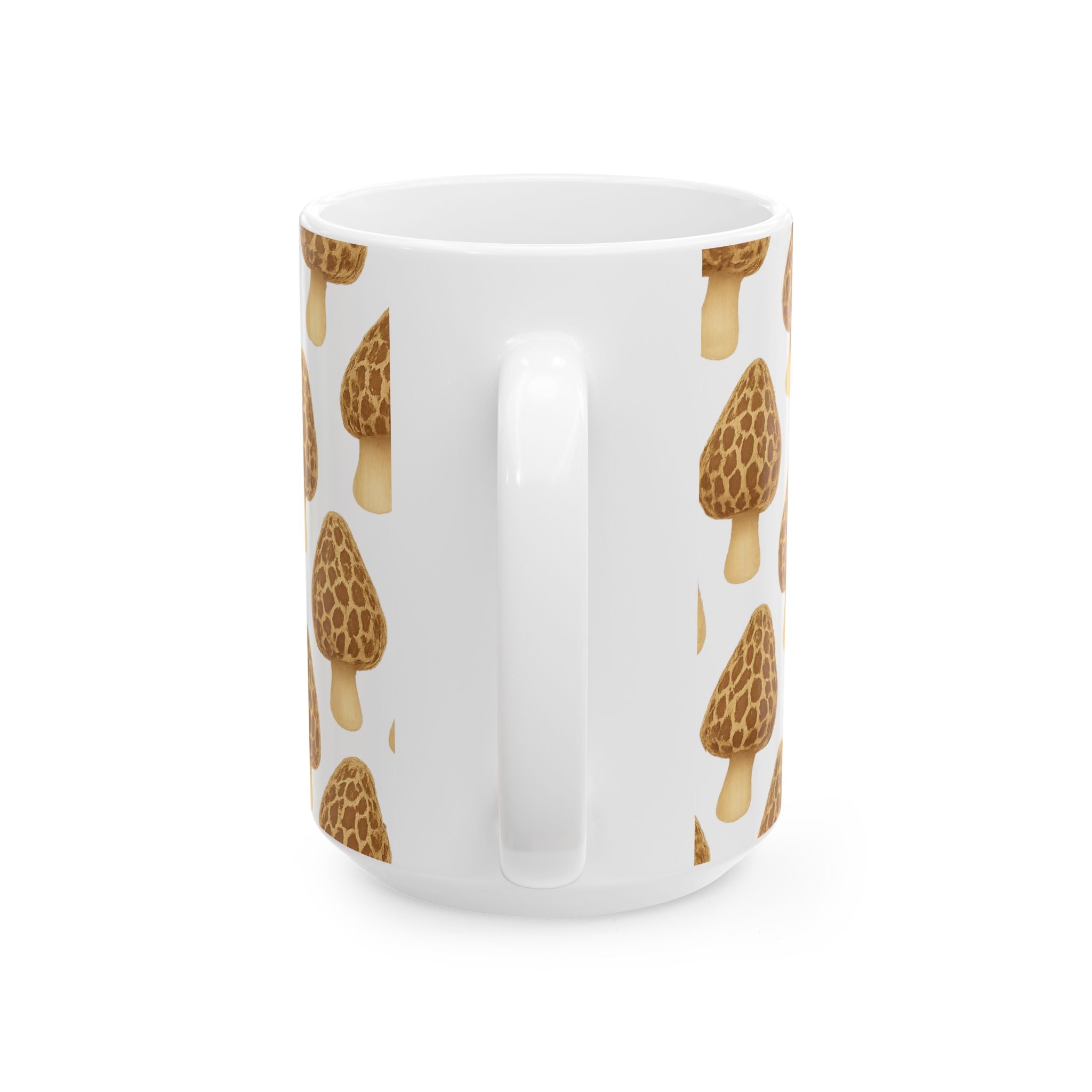 Watercolor Morel Mushrooms Full Wrap Coffee Mug | Mushrooms Gift | Ceramic Mug