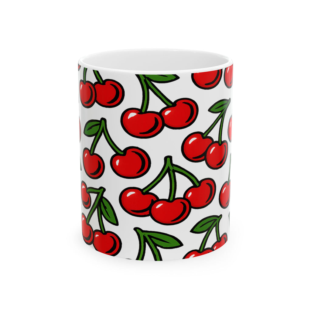 Bold Cherries Full Wrap Coffee Mug | Fruit Gift | Ceramic Mug