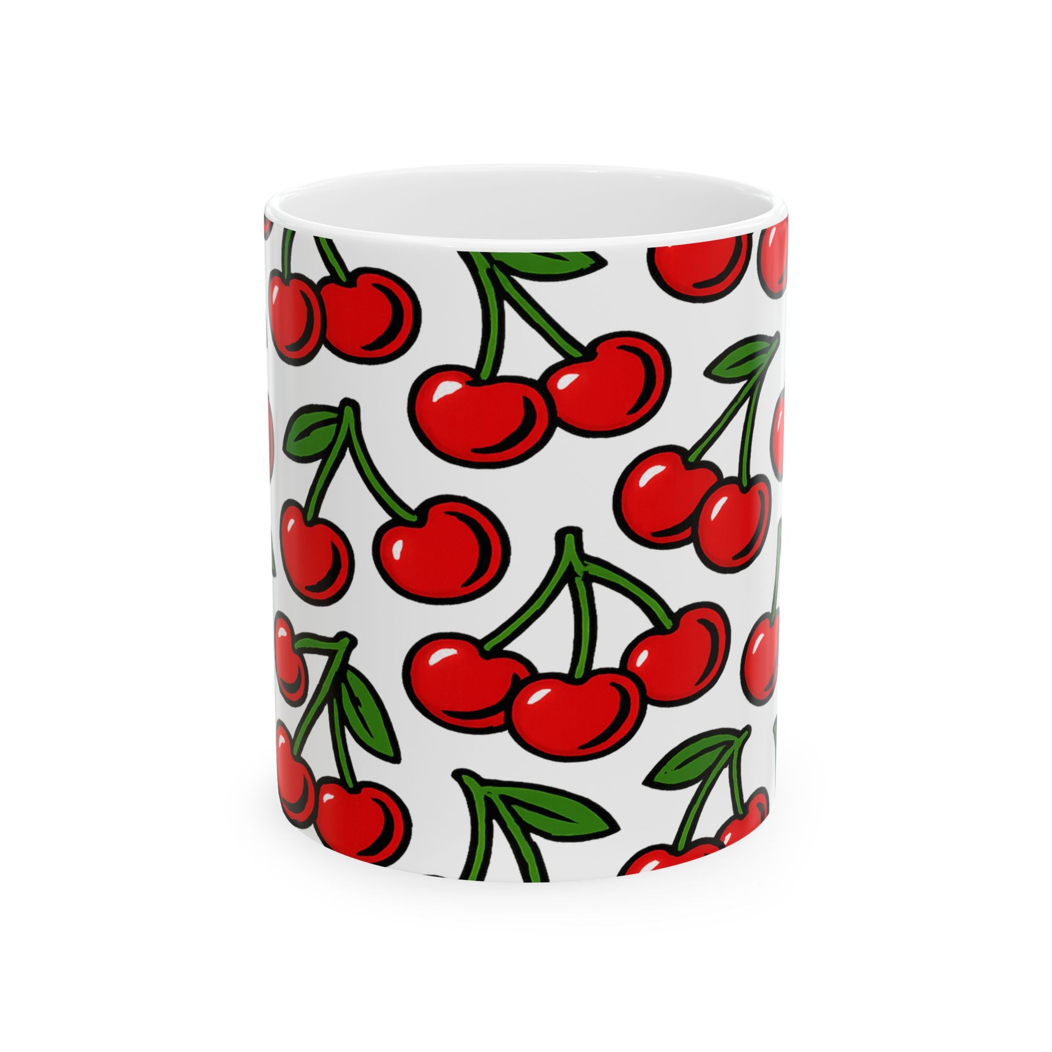 Bold Cherries Full Wrap Coffee Mug | Fruit Gift | Ceramic Mug