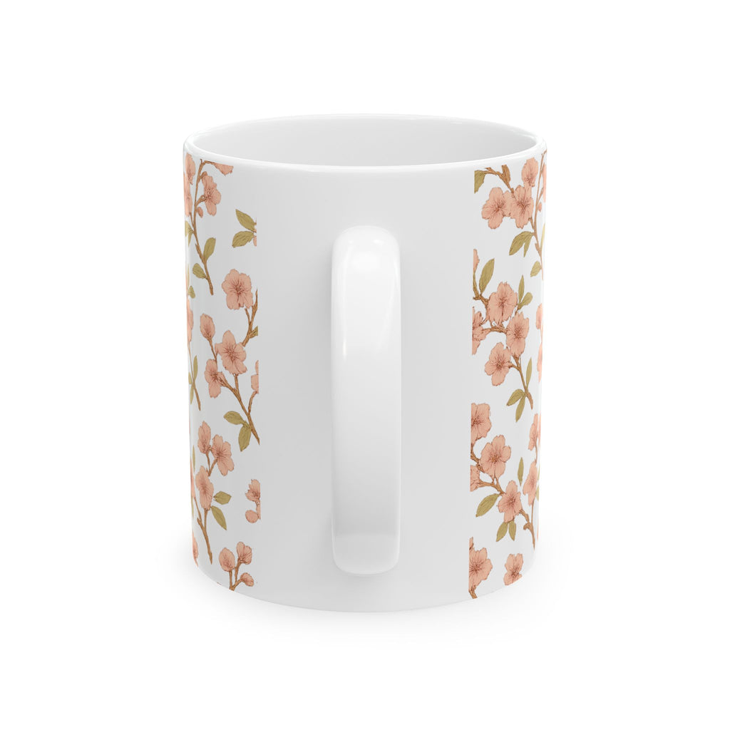 Vintage Cherry Blossom Branches Full Wrap Coffee Mug | Flowers Gift | Ceramic Mug