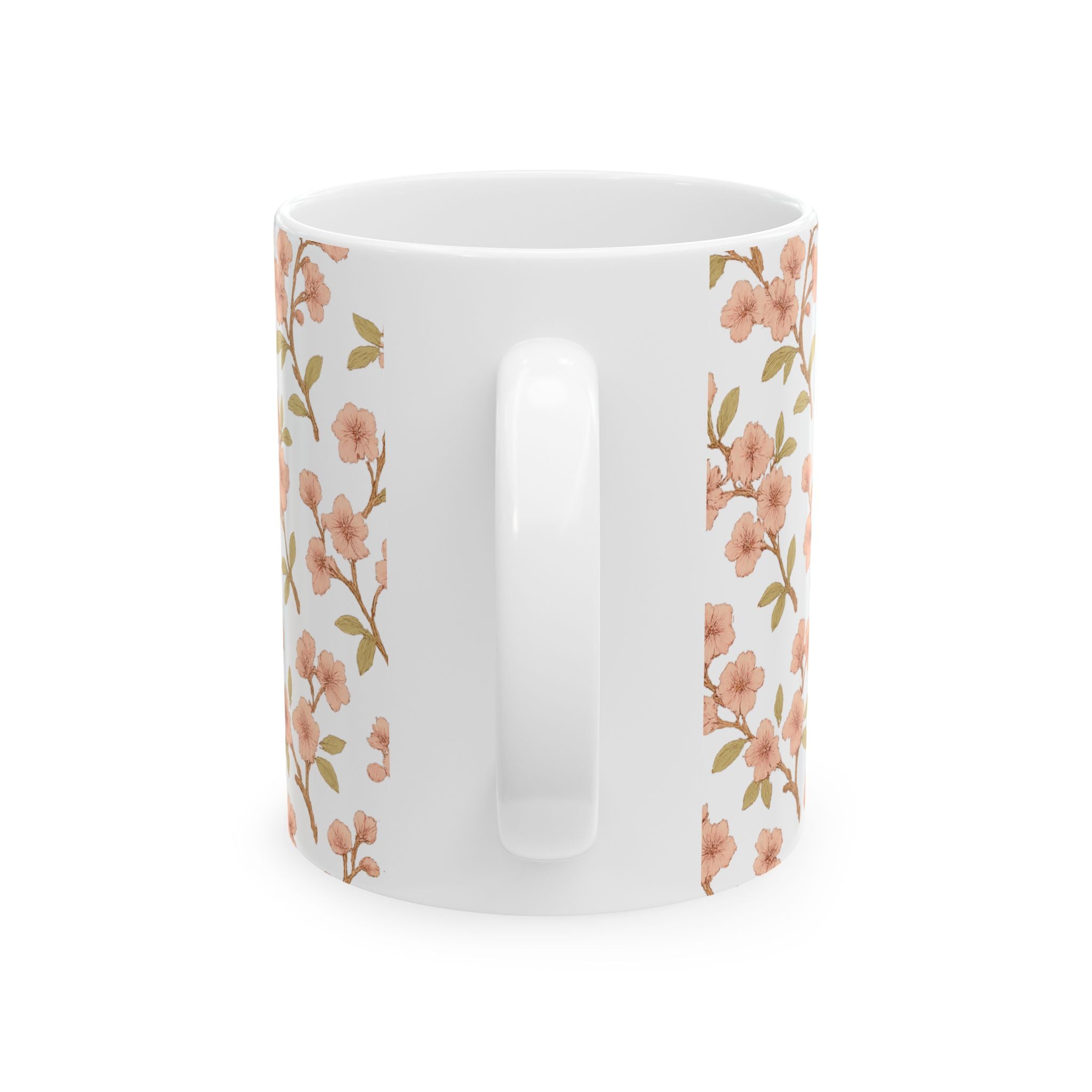 Vintage Cherry Blossom Branches Full Wrap Coffee Mug | Flowers Gift | Ceramic Mug
