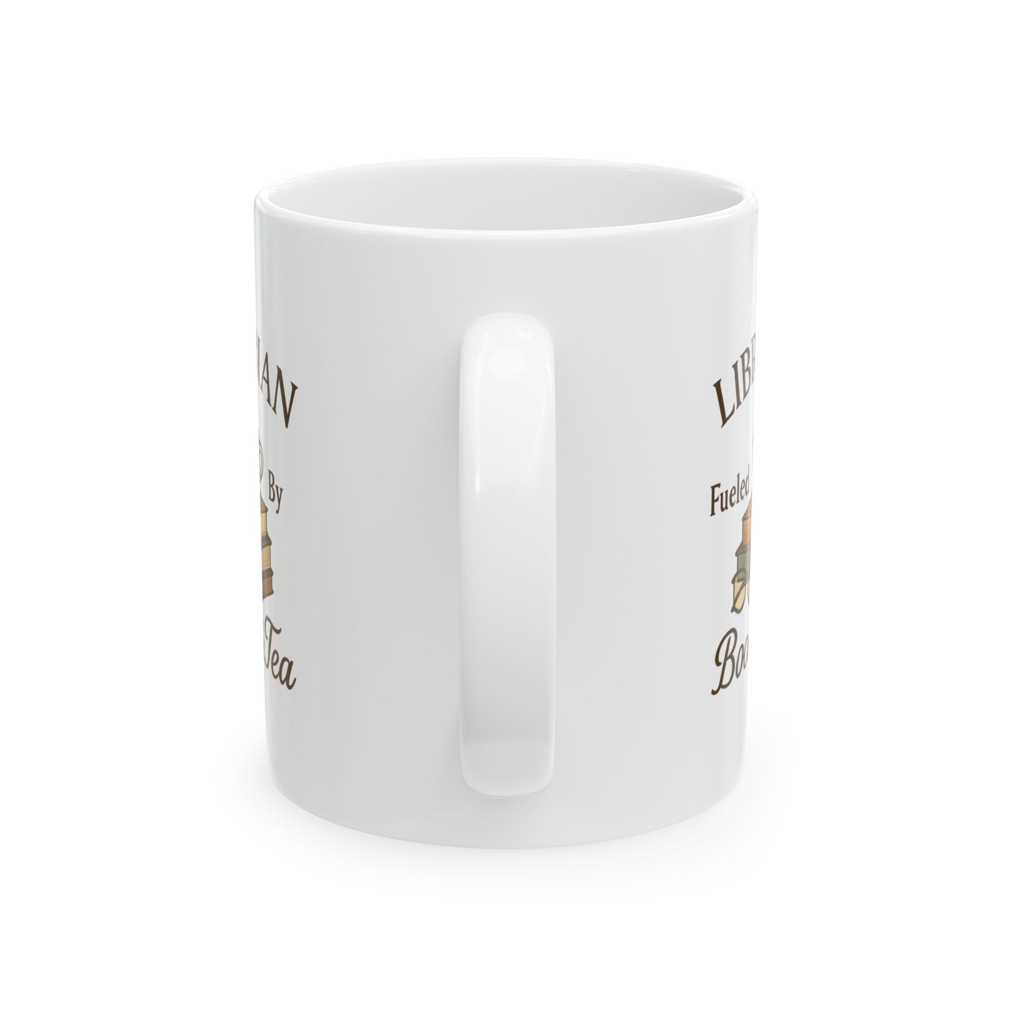 Librarian Fueled By Books And Tea Coffee Mug | Unique Gift | Ceramic Mug
