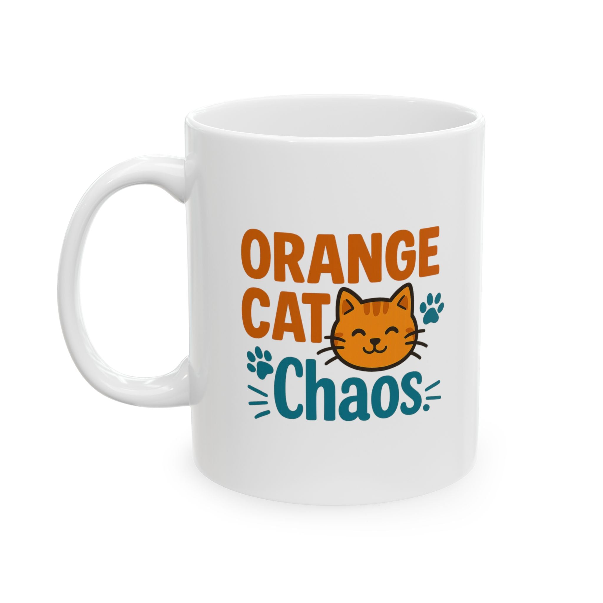 Orange Cat Chaos Mode Activated Coffee Mug | Funny Pet Humor | Ceramic Mug