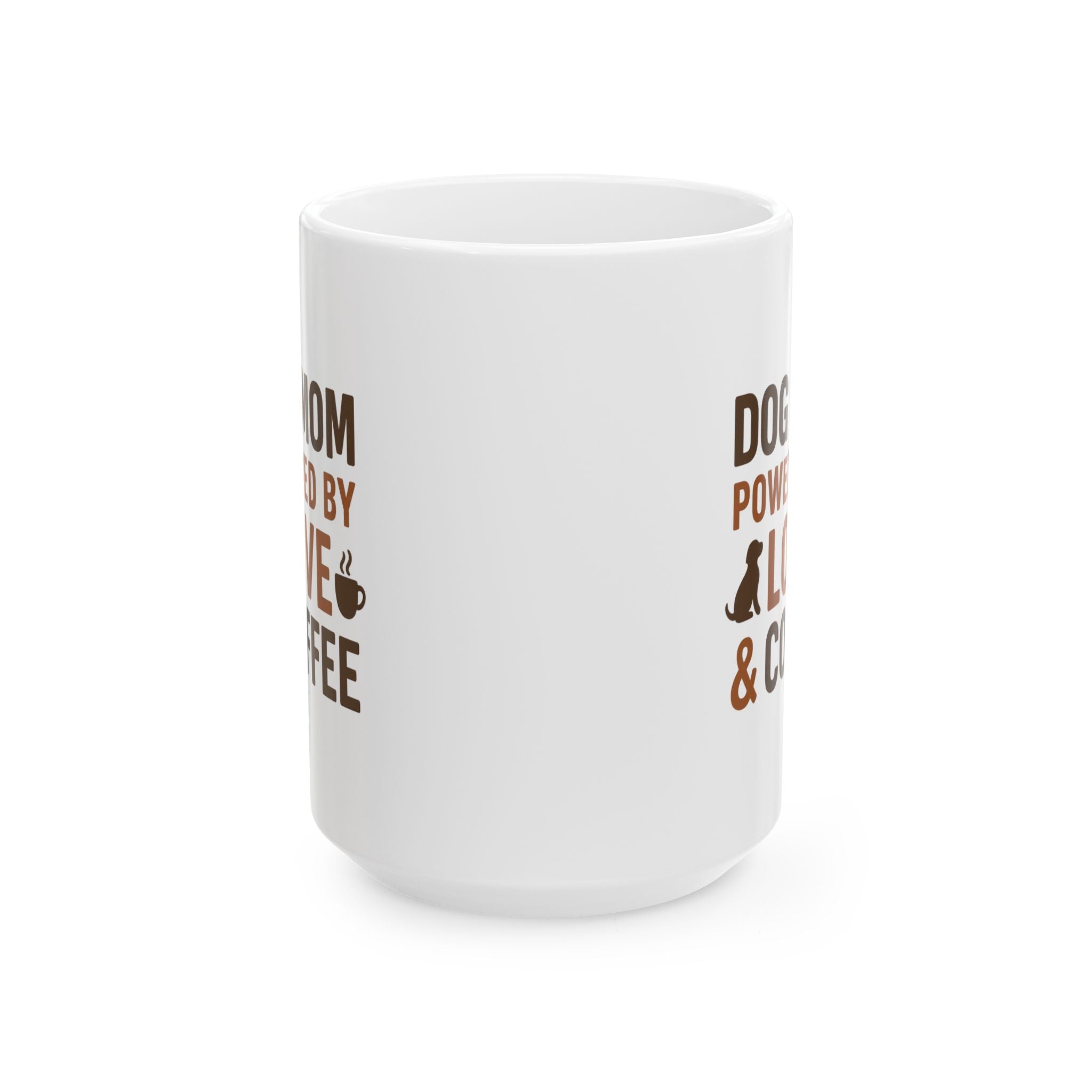 Dog Mom Powered by Love and Coffee Coffee Mug | Dog Lover Gift | Ceramic Mug