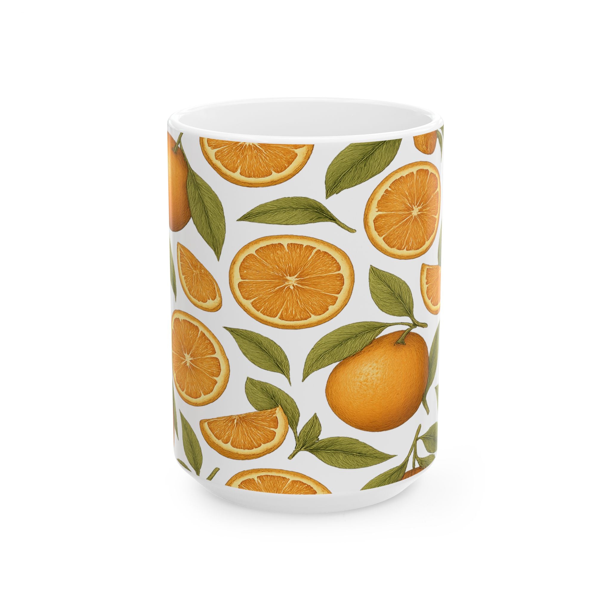 Botanical Oranges Pattern Coffee Mug | Fruit Lover Gift | Ceramic Mug