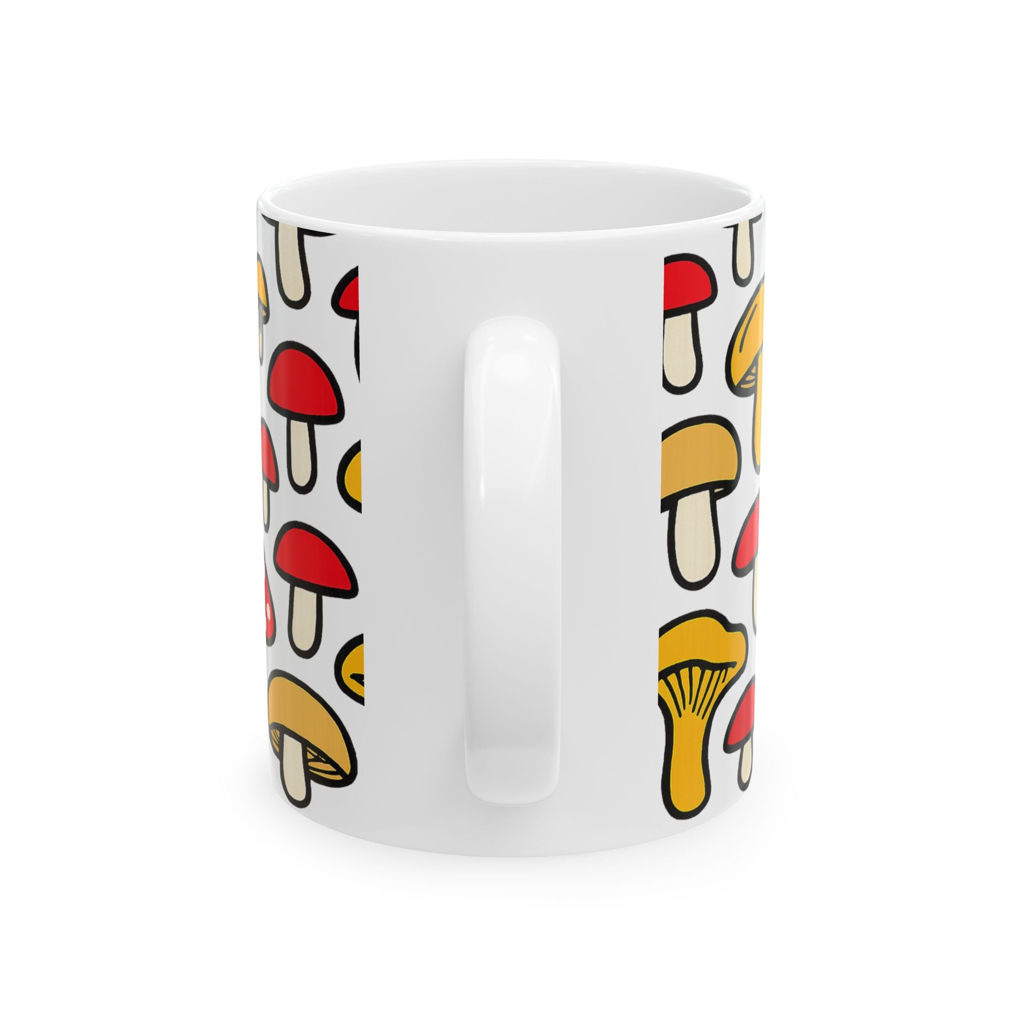 Bold Forest Mushrooms Pattern Coffee Mug | Mushrooms Lover Gift | Ceramic Mug