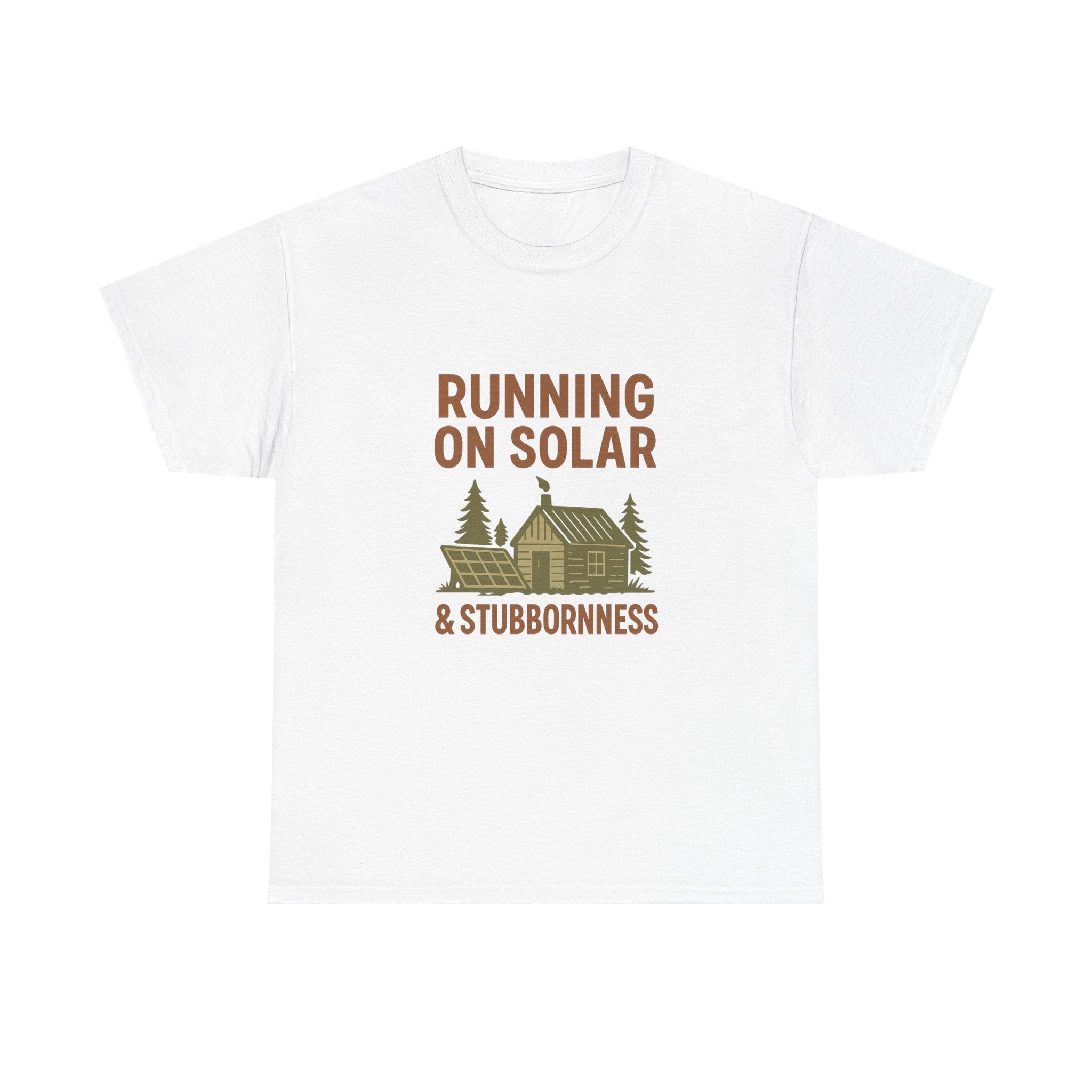 Off Grid Dreamer Running On Solar And Stubbornness T-Shirt | Unique Gift | Graphic Tee