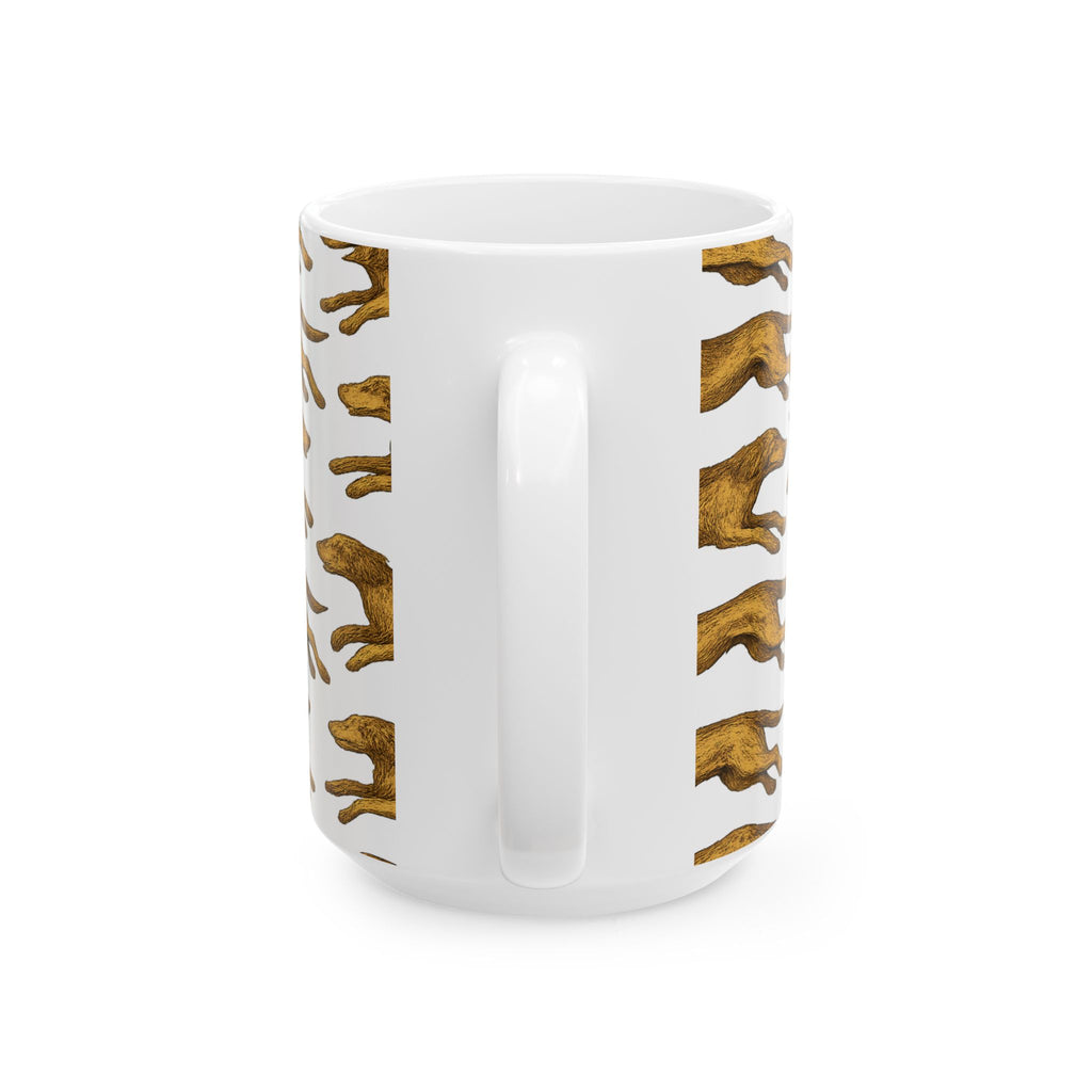 Vintage Running Dogs Full Wrap Coffee Mug | Dogs Gift | Ceramic Mug