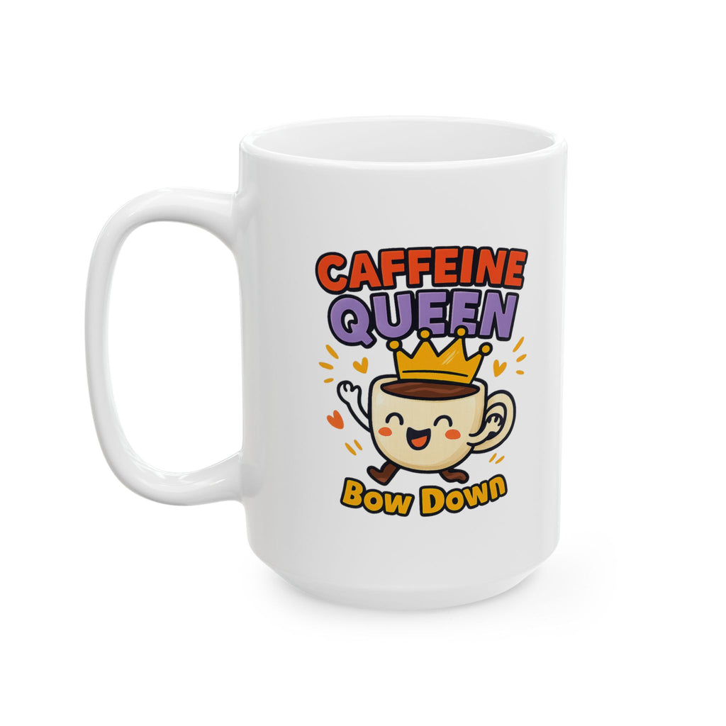 Caffeine Queen Title Earned Daily Coffee Mug | Funny Coffee Gift | Ceramic Mug