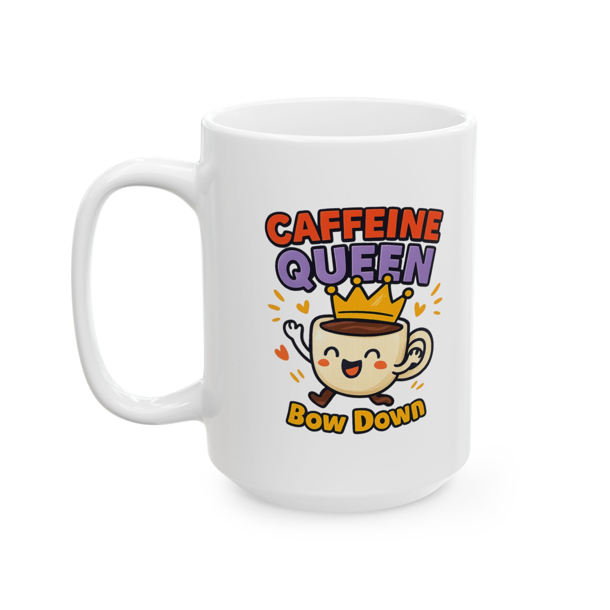 Caffeine Queen Title Earned Daily Coffee Mug | Funny Coffee Gift | Ceramic Mug