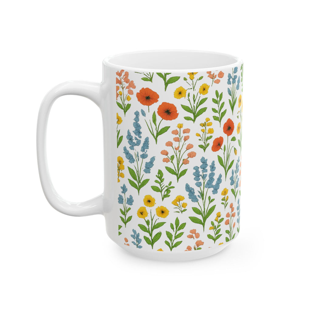 Wildflower Meadow Full Wrap Coffee Mug | Flowers Lover Gift | Ceramic Mug