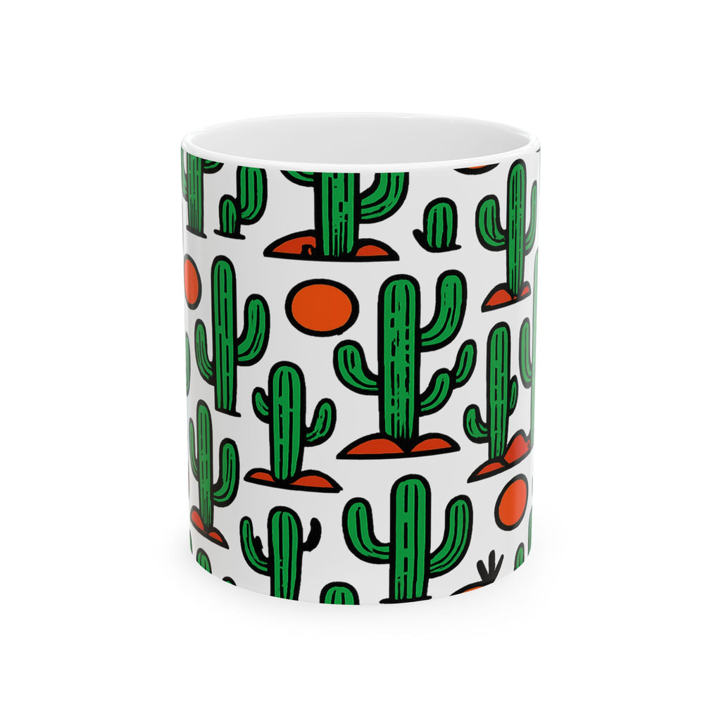 Bold Saguaro Cactus Desert Full Wrap Coffee Mug | Cactus Gift | Ceramic Mug