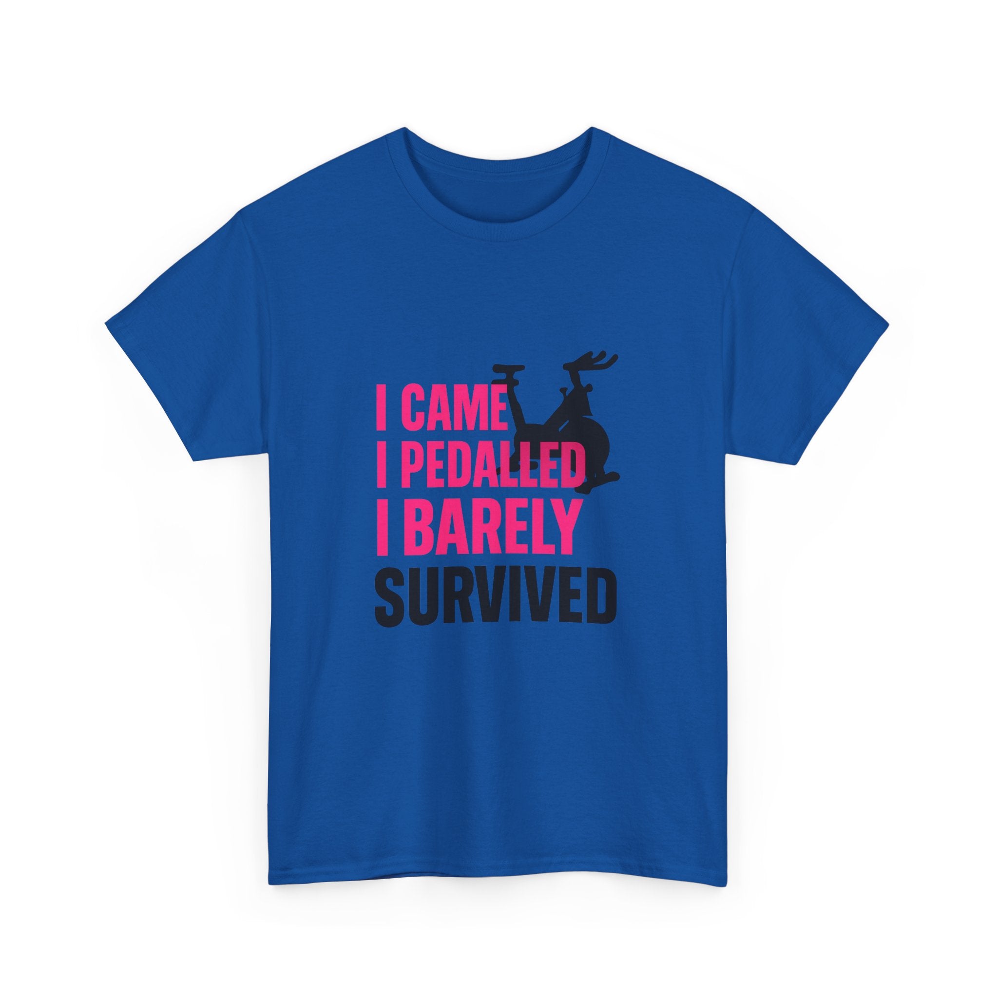 Spin Class Survivor I Came I Pedaled I Barely Survived T-Shirt | Unique Gift | Graphic Tee