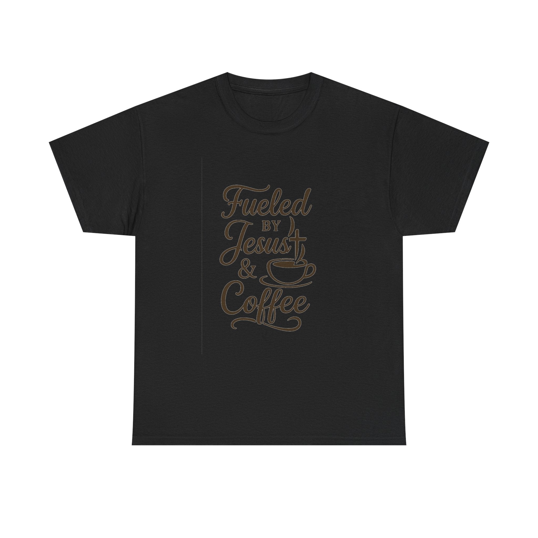 Fueled By Jesus And Coffee Faith T-Shirt | Coffee Lover Gift | Graphic Tee