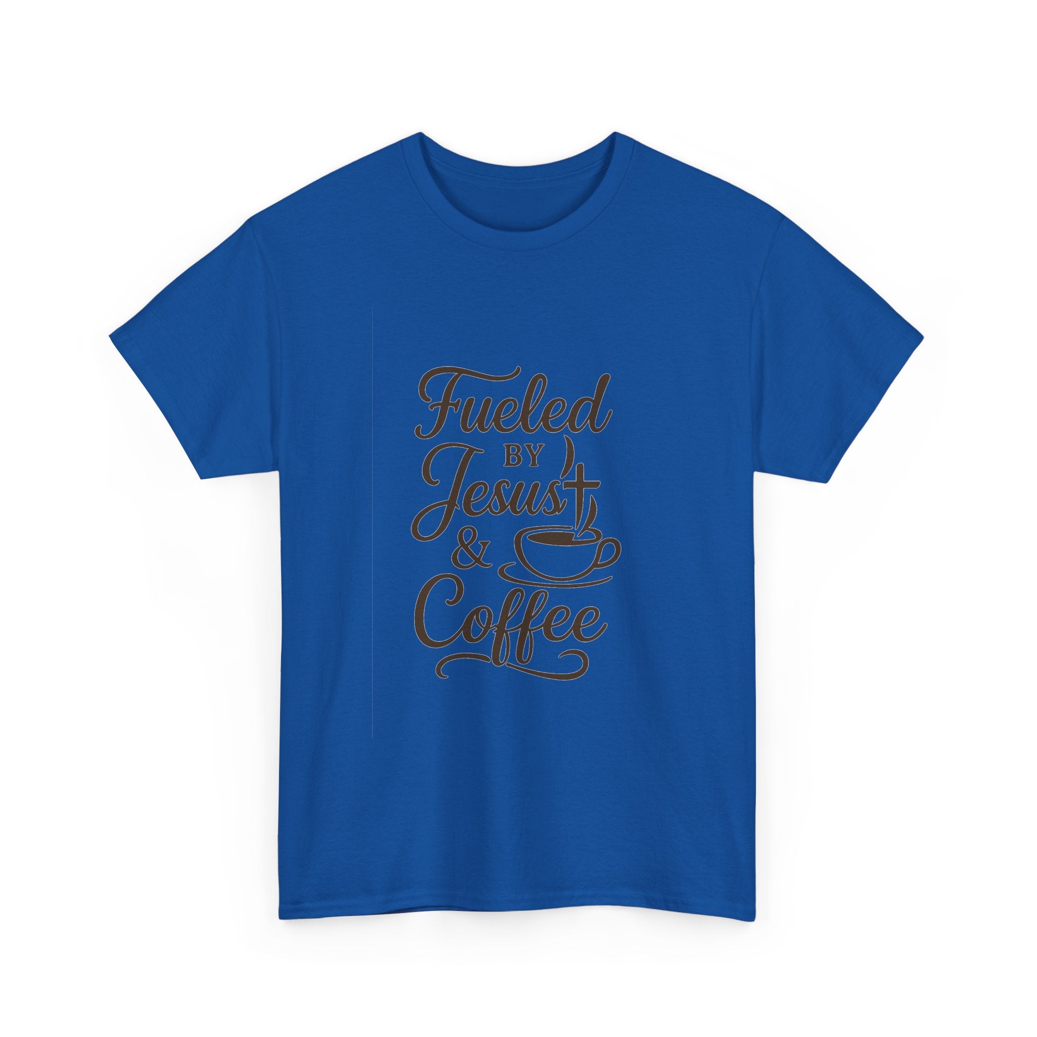 Fueled By Jesus And Coffee Faith T-Shirt | Coffee Lover Gift | Graphic Tee