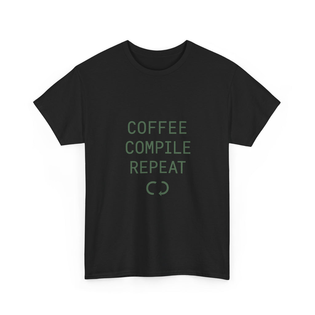 Programmer Coffee Compile Repeat T-Shirt | Programmer Gift | Graphic Tee