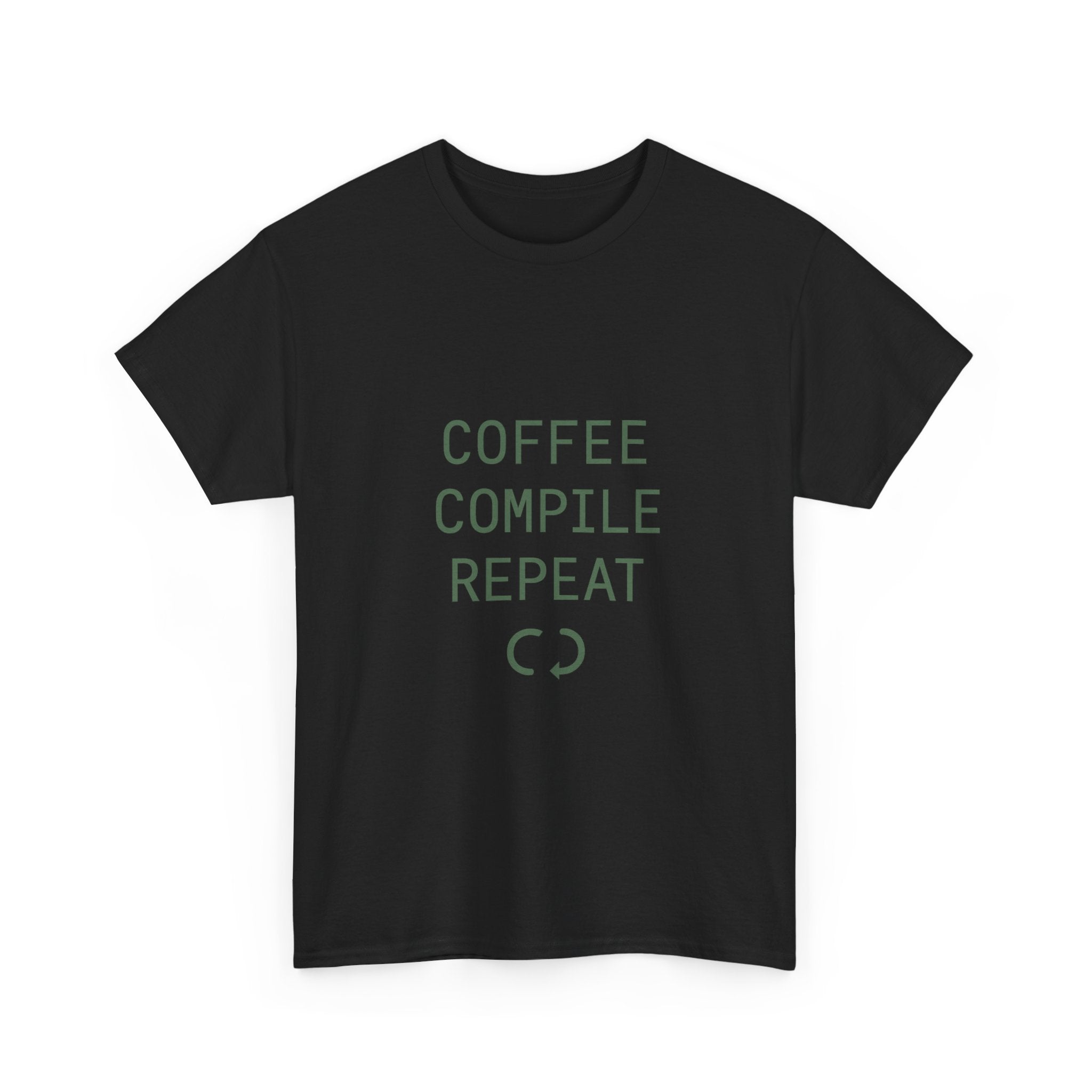Programmer Coffee Compile Repeat T-Shirt | Programmer Gift | Graphic Tee
