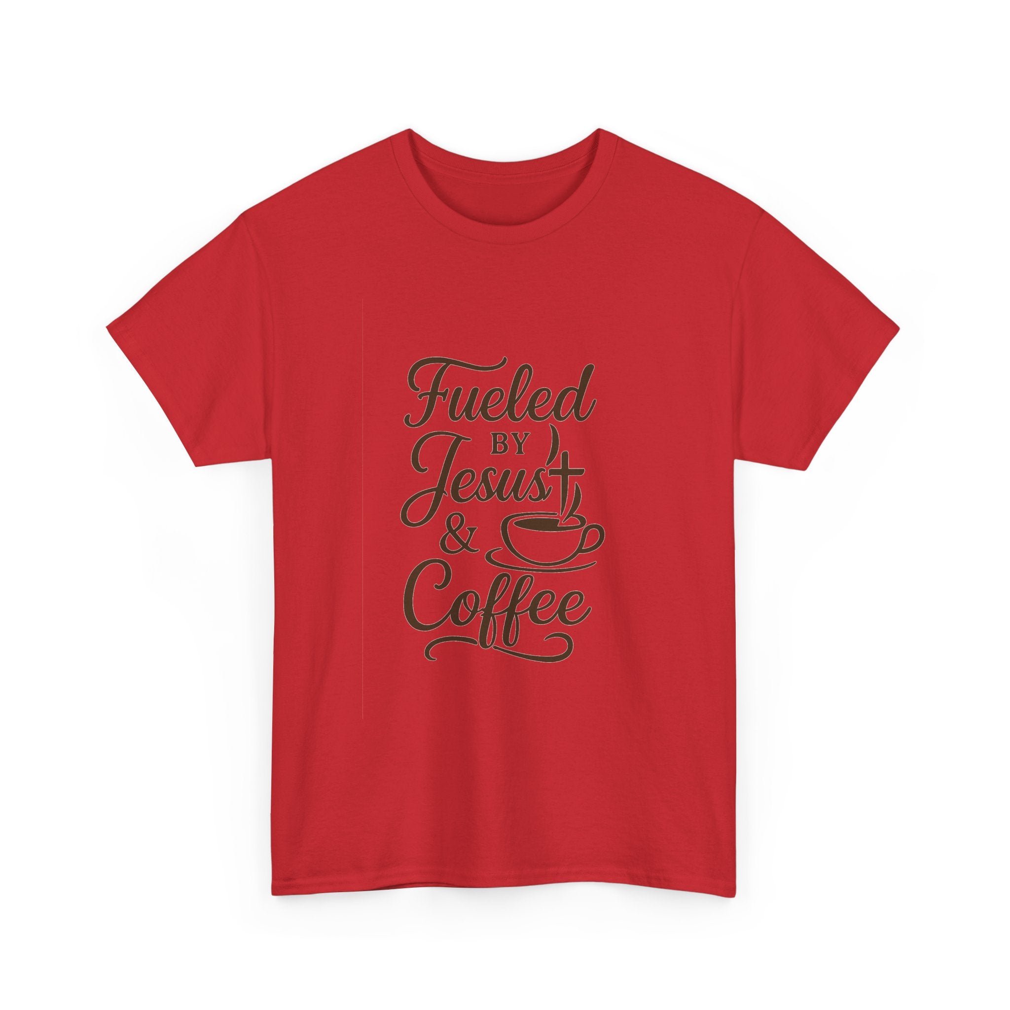 Fueled By Jesus And Coffee Faith T-Shirt | Coffee Lover Gift | Graphic Tee