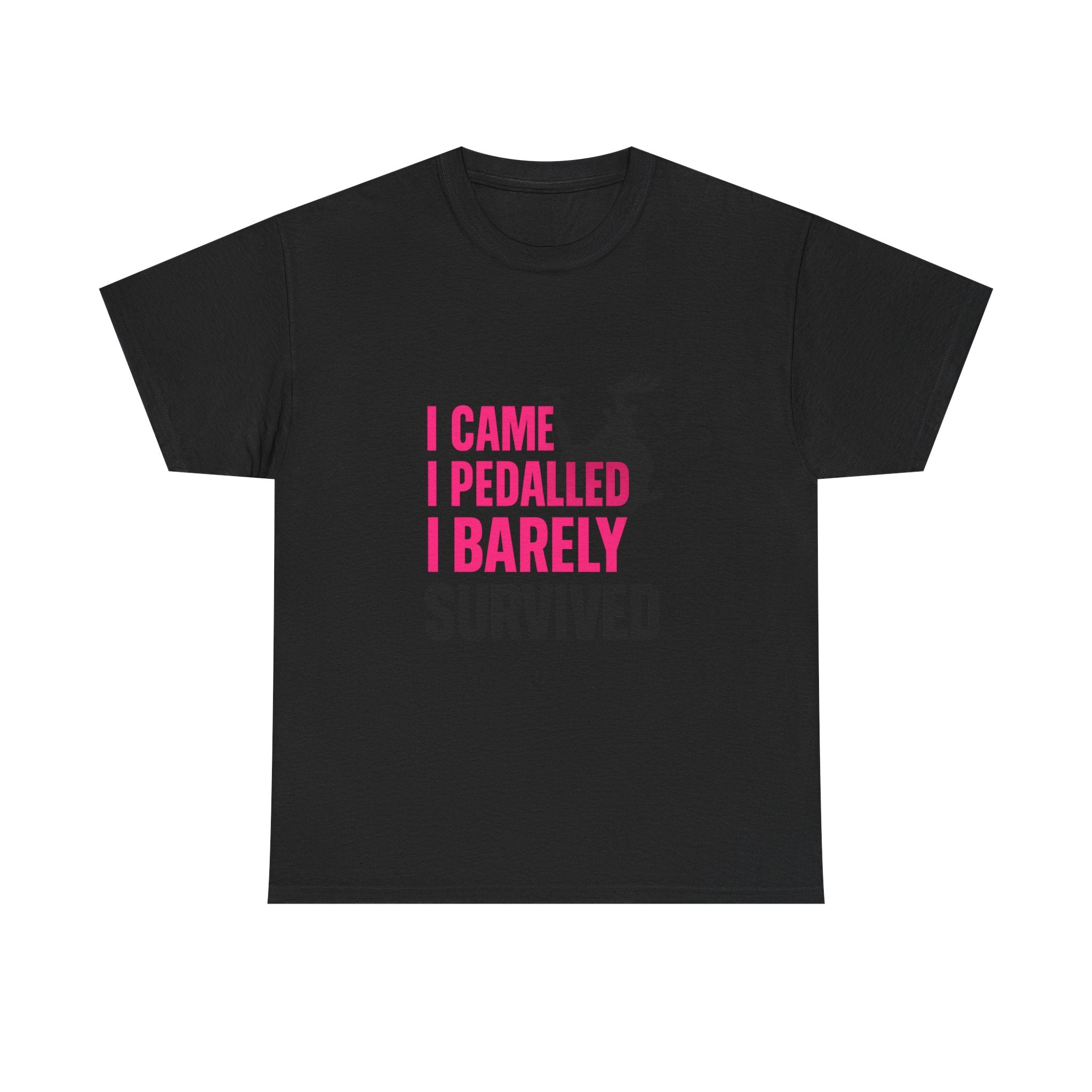 Spin Class Survivor I Came I Pedaled I Barely Survived T-Shirt | Unique Gift | Graphic Tee