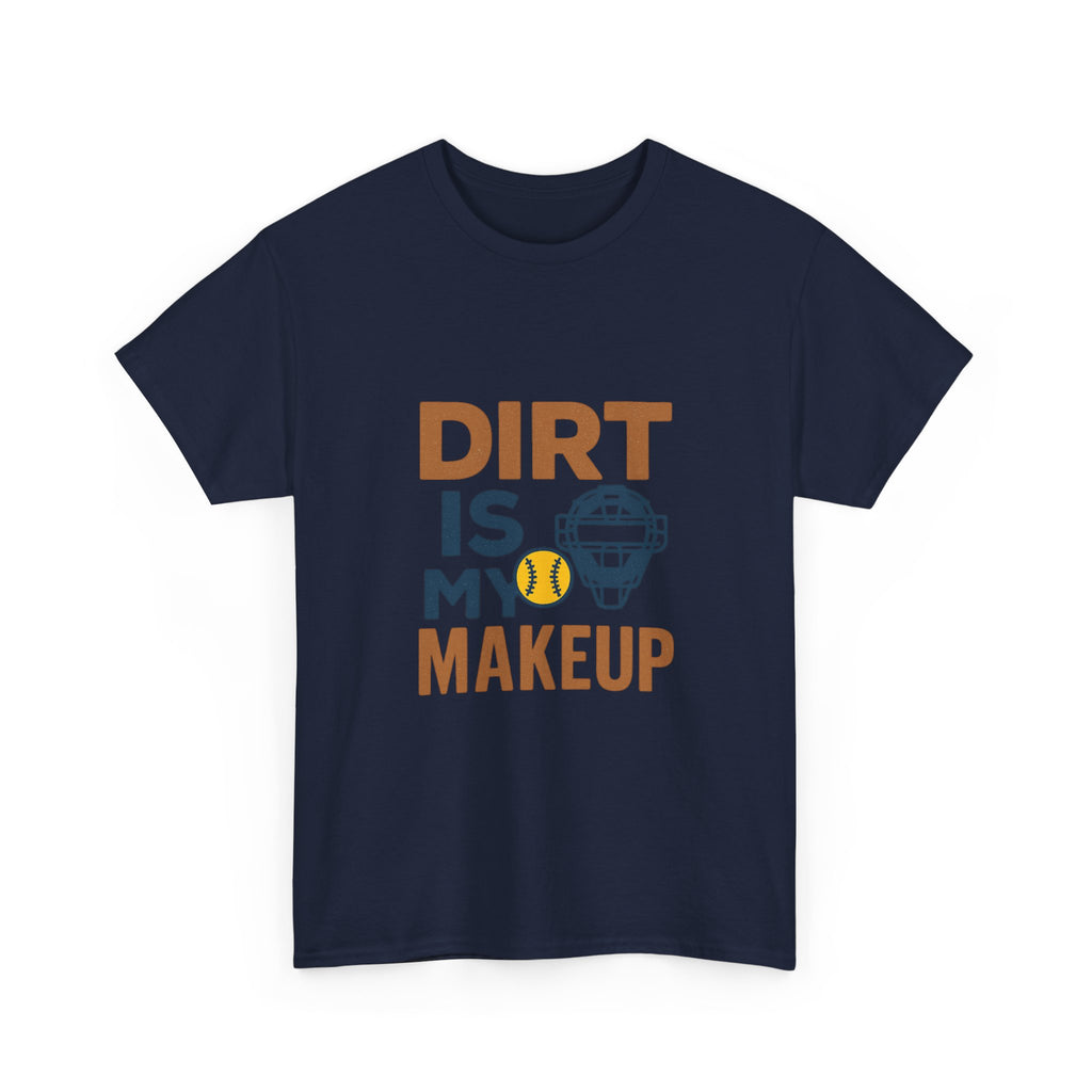 Softball Catcher Dirt Is My Makeup T-Shirt | Cat Lover Gift | Graphic Tee