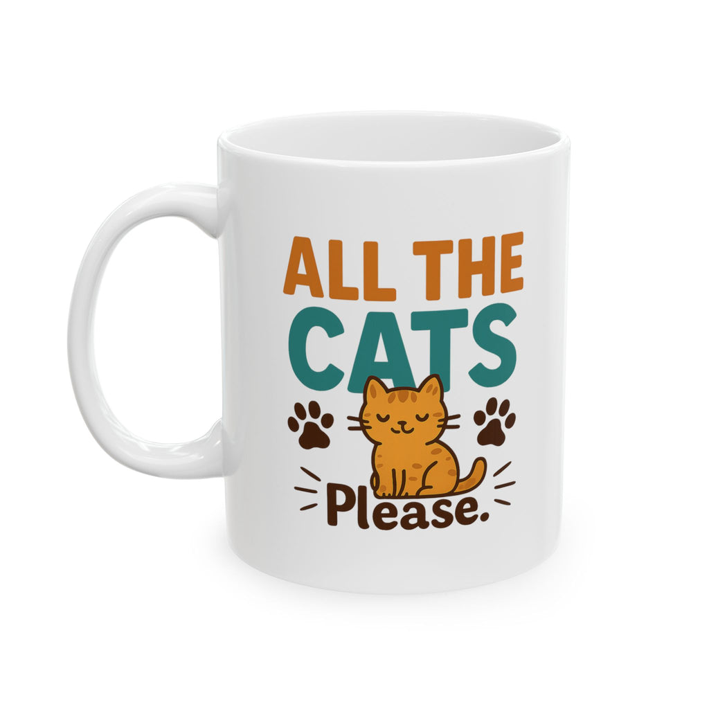 All My Kids Have Four Paws Coffee Mug | Funny Cat Mom Humor | Ceramic Mug